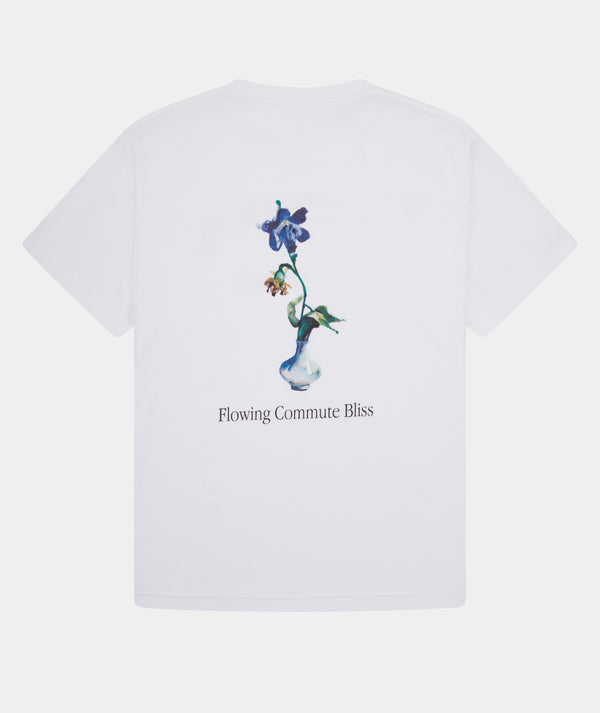 Garment Project Relaxed Fit Tee White / Flowing Commute Bliss