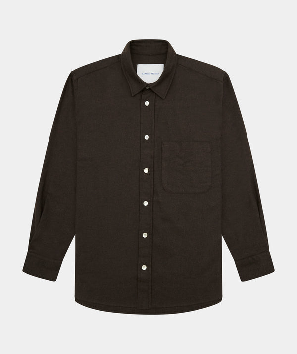 garment project Relaxed Long Sleeved Shirt Dark Brown