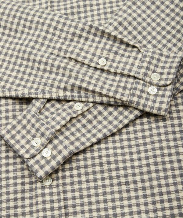 Garment Project Relaxed Long Sleeved Shirt Grey/Beige Check