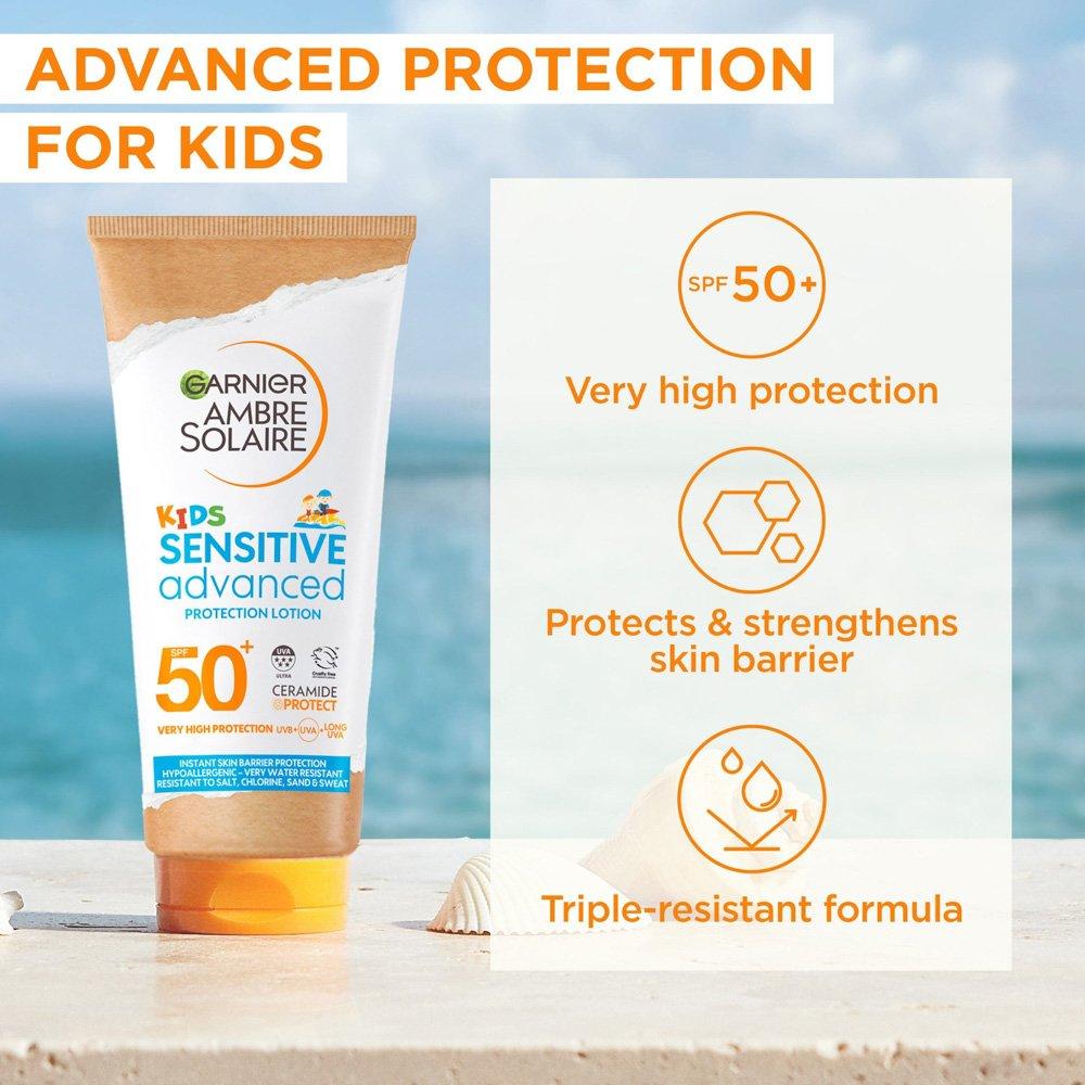 Garnier Ambre Solaire Resisto Kids Kids Sensitive Advanced Sun Protection Lotion Tube SPF 50+