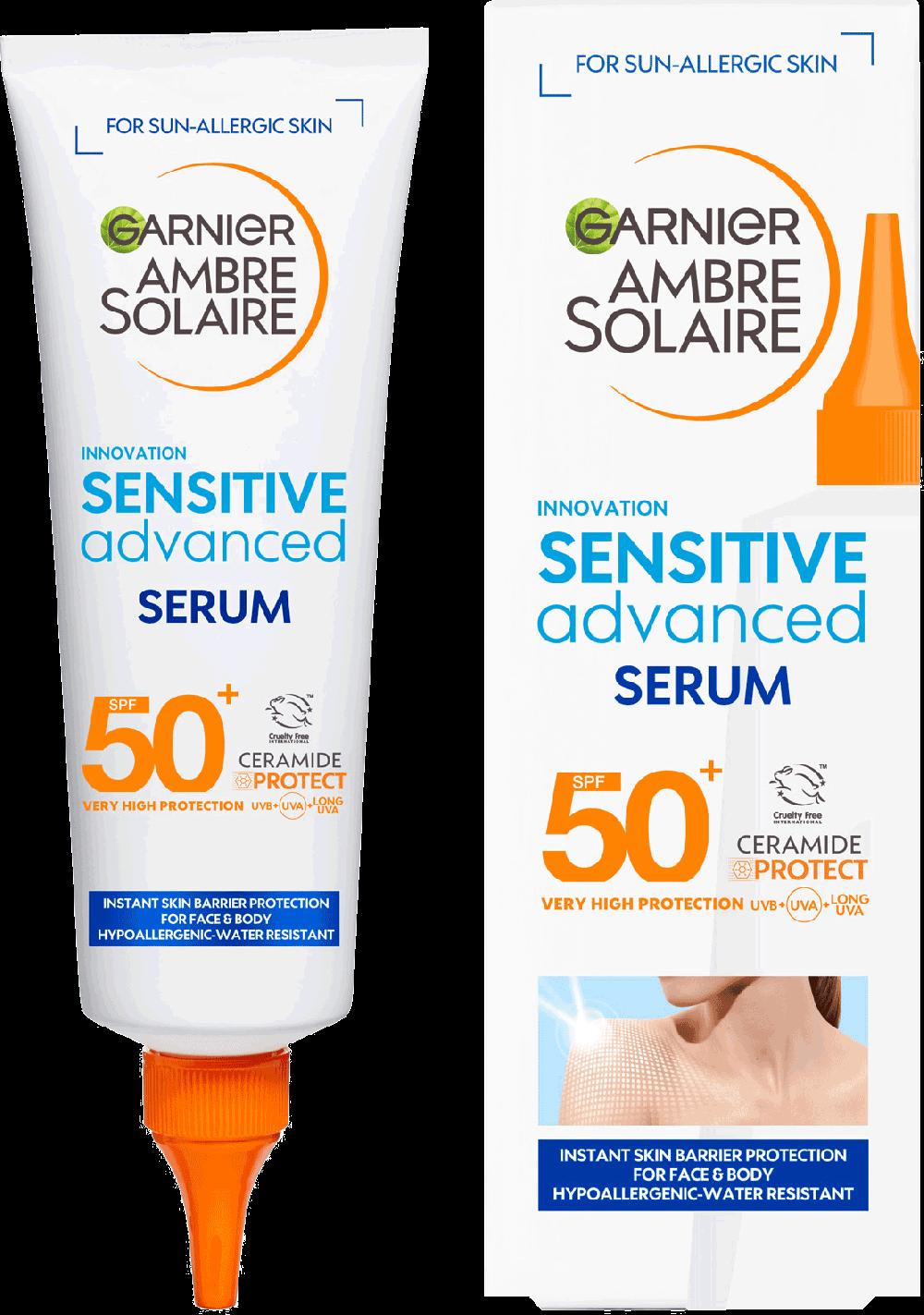 garnier Ambre Solaire Sensitive Advanced Serum for Face & Body with SPF 50+