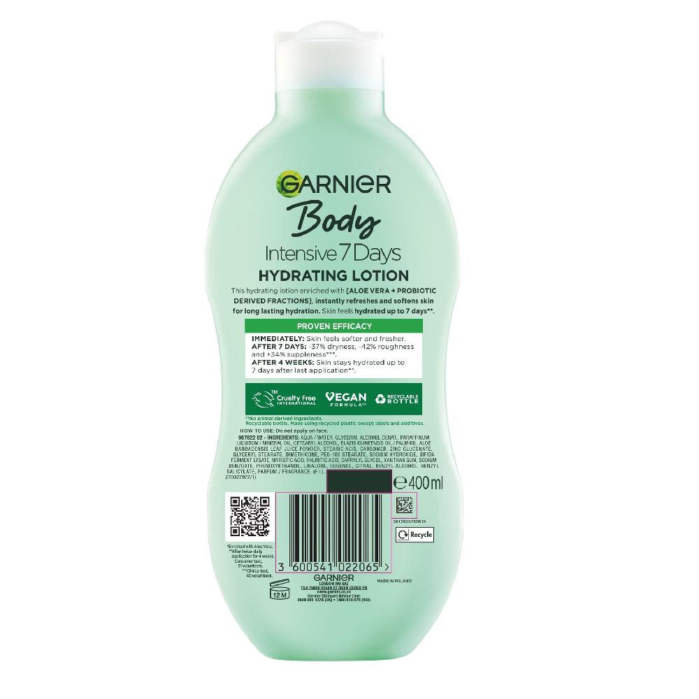 Garnier Garnier Intensive 7 Days Garnier Intensive 7 Days Aloe Vera Probiotic Extract Body Lotion Normal Skin 400ml