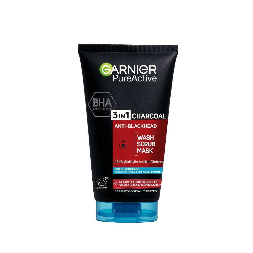Garnier PURE ACTIVE 3in1 Charcoal Wash Scrub Mask