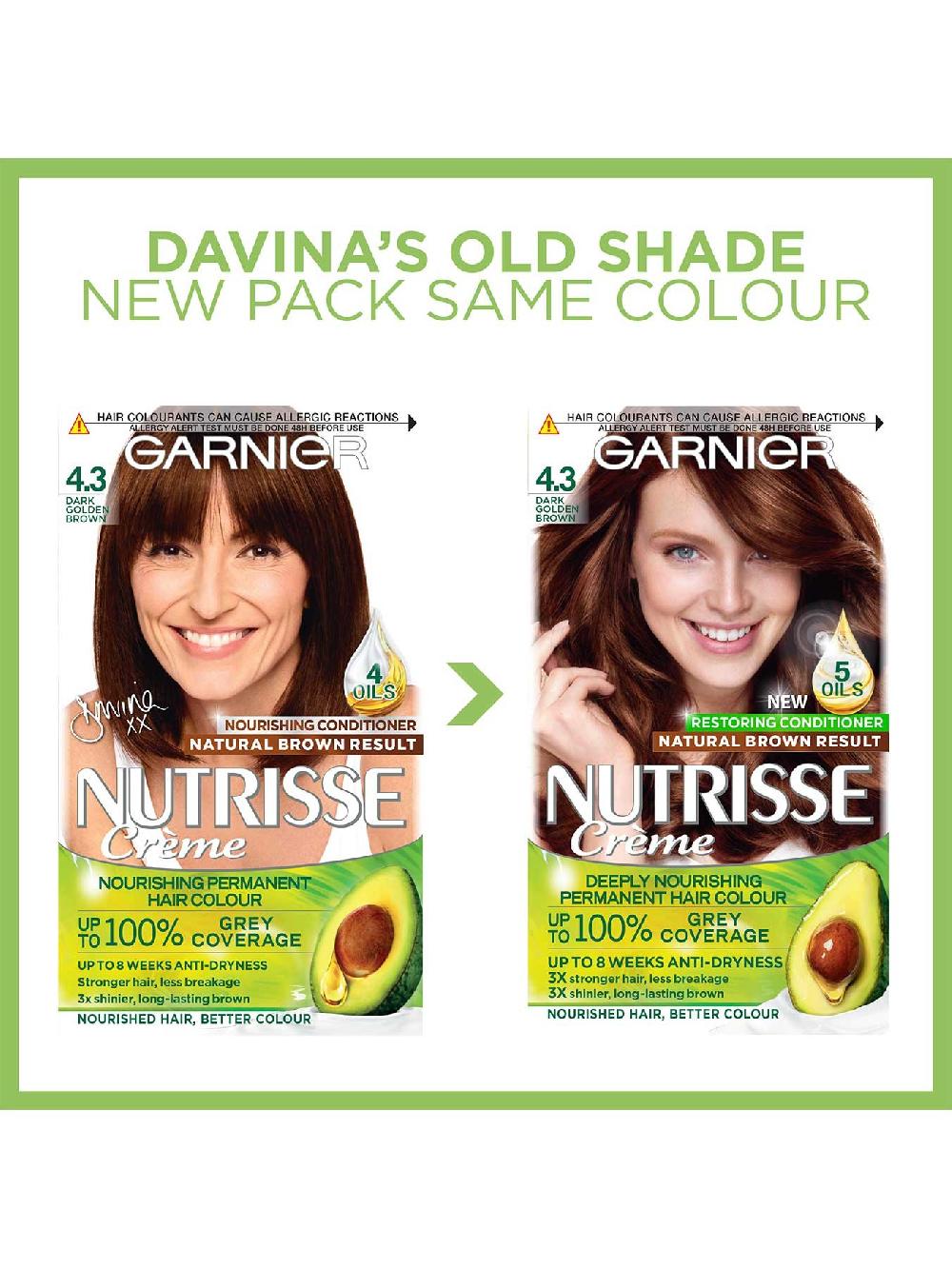 Garnier Nutrisse Crème Garnier Nutrisse 4.3 Dark Golden Brown Permanent Hair Dye