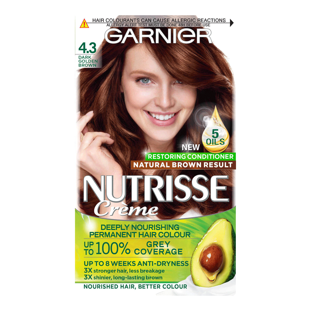 garnier Nutrisse Crème Garnier Nutrisse 4.3 Dark Golden Brown Permanent Hair Dye