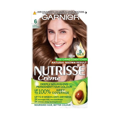 Garnier Nutrisse Crème Garnier Nutrisse 6 Light Brown Permanent Hair Dye