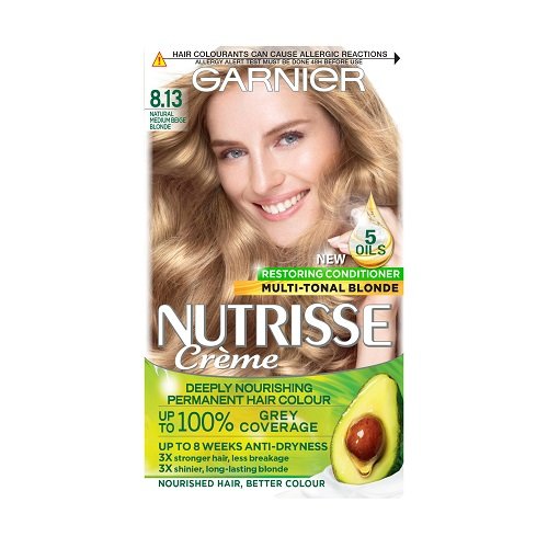 Garnier Nutrisse Crème Garnier Nutrisse 8.13 Medium Beige Blonde Permanent Hair Dye