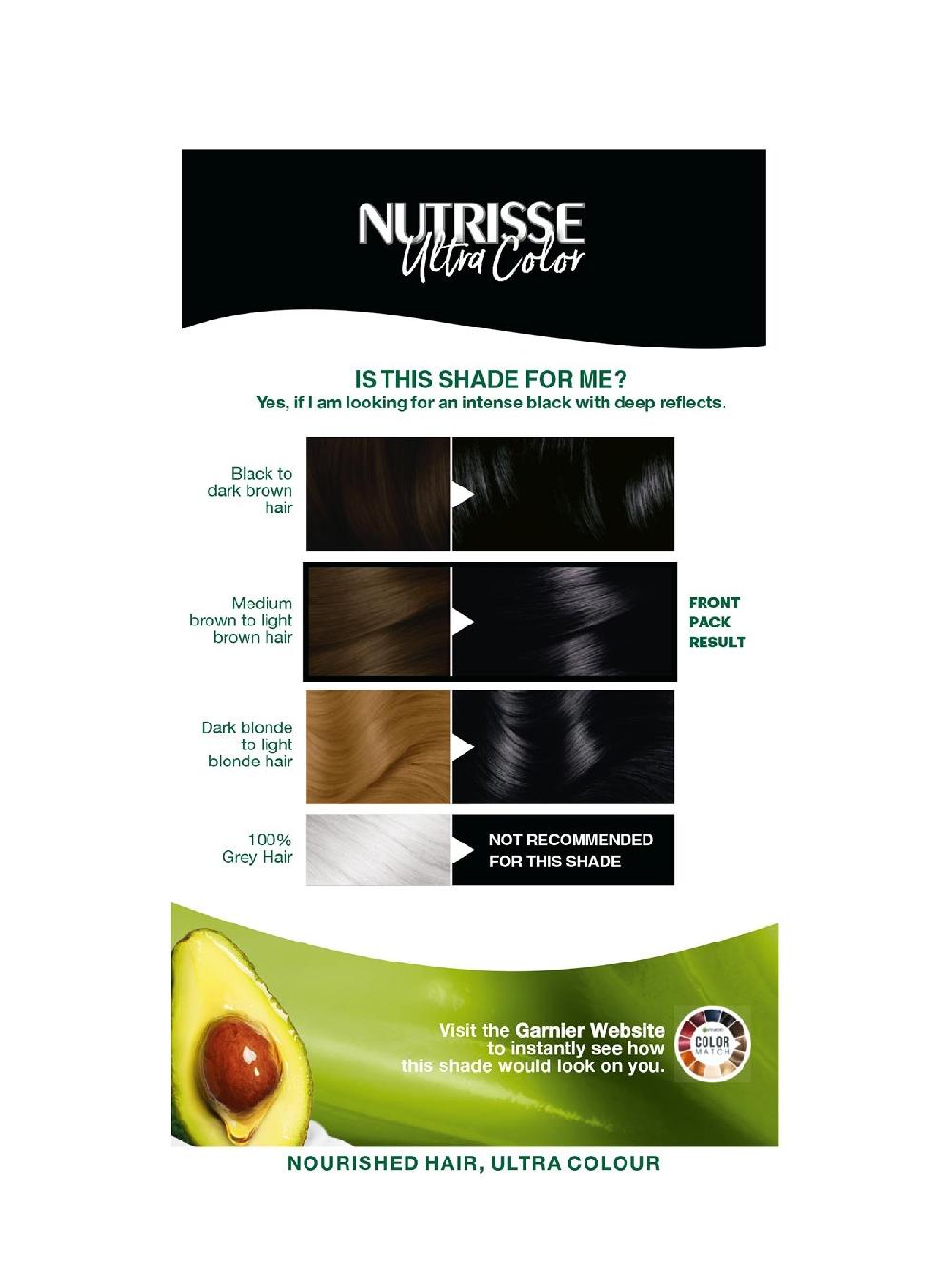 Garnier Nutrisse Ultra Color Garnier Nutrisse Ultra Color 1.10 Infinite Black Permanent Hair Dye