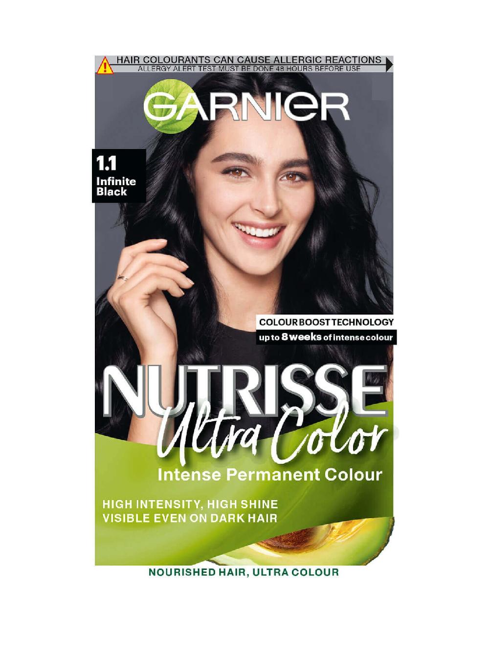 garnier Nutrisse Ultra Color Garnier Nutrisse Ultra Color 1.10 Infinite Black Permanent Hair Dye