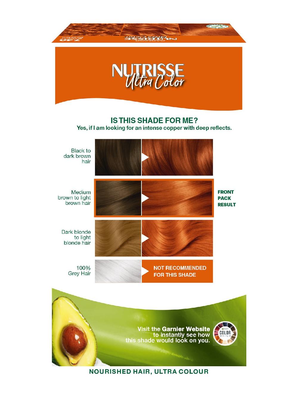 Garnier Nutrisse Ultra Color Garnier Nutrisse Ultra Color 7.40 Copper Passion Permanent Hair Dye