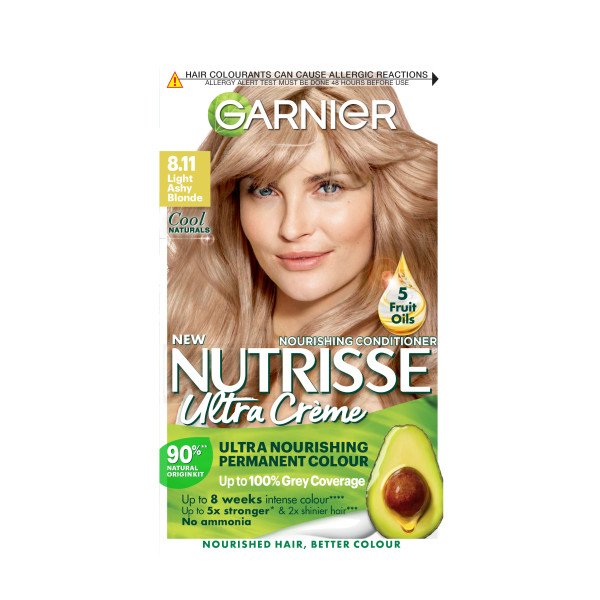 garnier Nutrisse Ultra Color Garnier Nutrisse Ultra Crème Light Ashy Blonde 8.11 Permanent Hair Dye