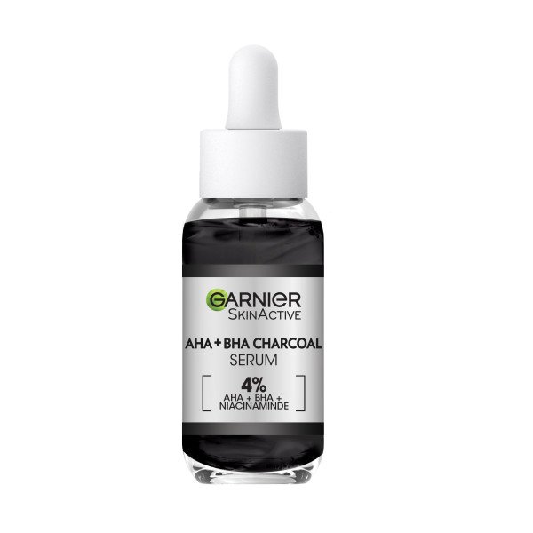 Garnier SkinActive 4% AHA + BHA & Niacinamide Charcoal Face Serum