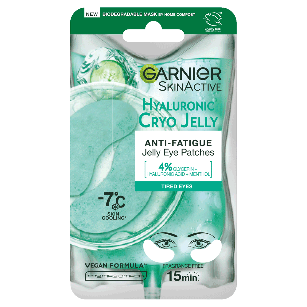 garnier SkinActive Anti-Fatigue Hyaluronic Acid & Icy Cucumber Cryo Jelly Eye Patches