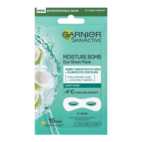 garnier SkinActive Moisture Bomb Hyaluronic Acid & Coconut Water Eye Sheet Mask