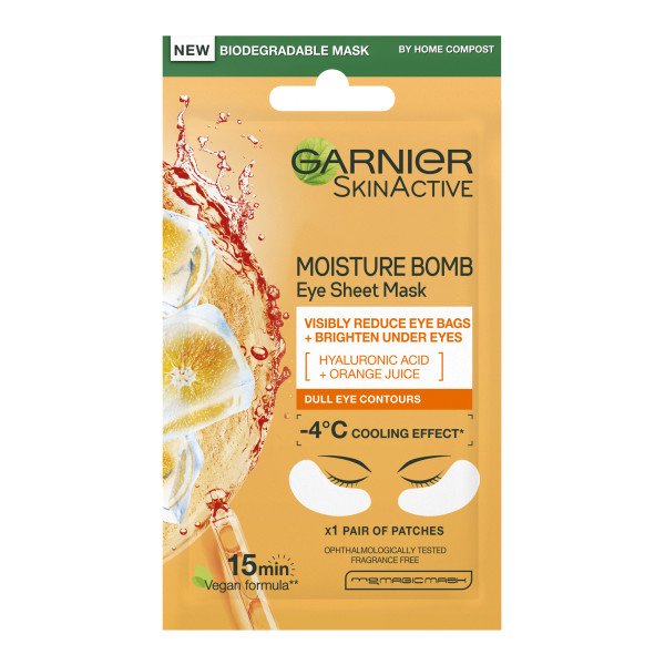 garnier SkinActive Moisture Bomb Hyaluronic Acid & Orange Juice Eye Sheet Mask