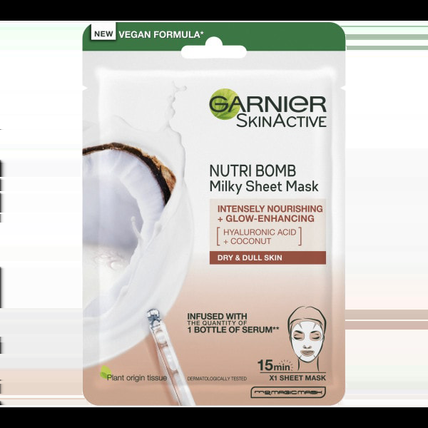 Garnier SkinActive Nutri Bomb Milky Sheet Mask Coconut And Hyaluronic Acid
