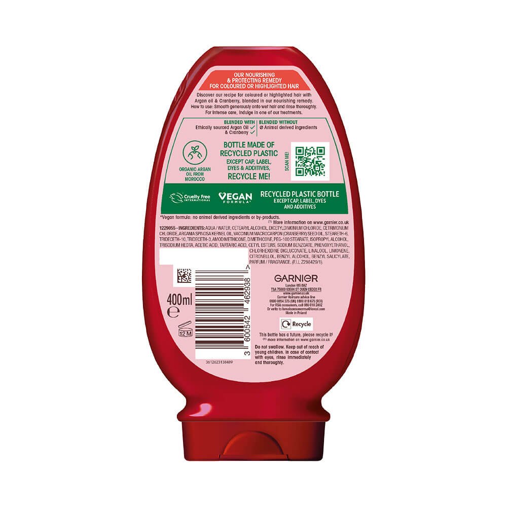 Garnier Ultimate Blends Argan Oil For Coloured Hair Argan Oil And Cranberry Conditioner For Coloured Hair