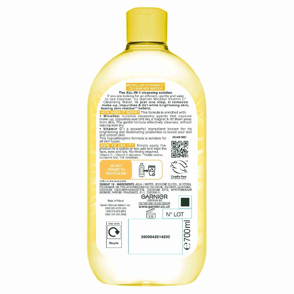 garnier VITAMIN C Garnier Vitamin C Micellar Water For Dull Skin Garnier Vitamin C Micellar Water For Dull Skin