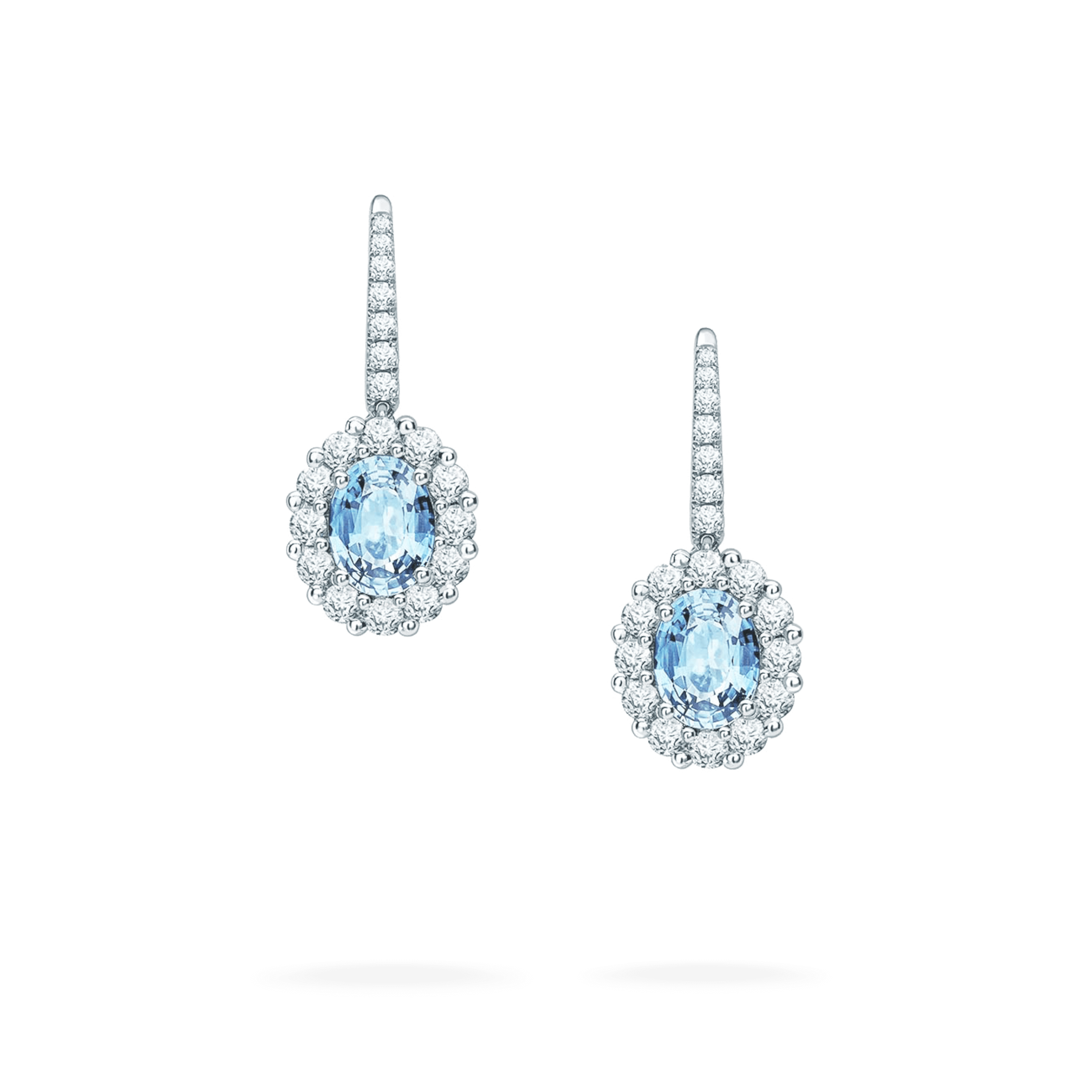 garrard 1735 Aquamarine Drop Earrings In Platinum with Diamonds garrard 1735 Aquamarine Drop Earrings In Platinum with Diamonds