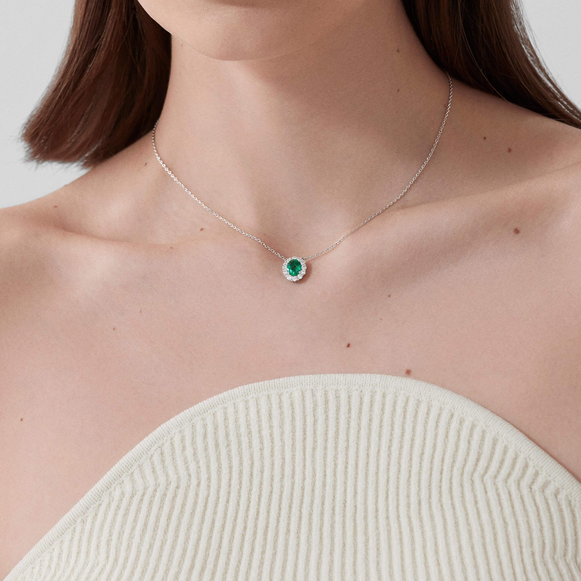 Garrard 1735 Emerald Pendant In Platinum With Diamonds