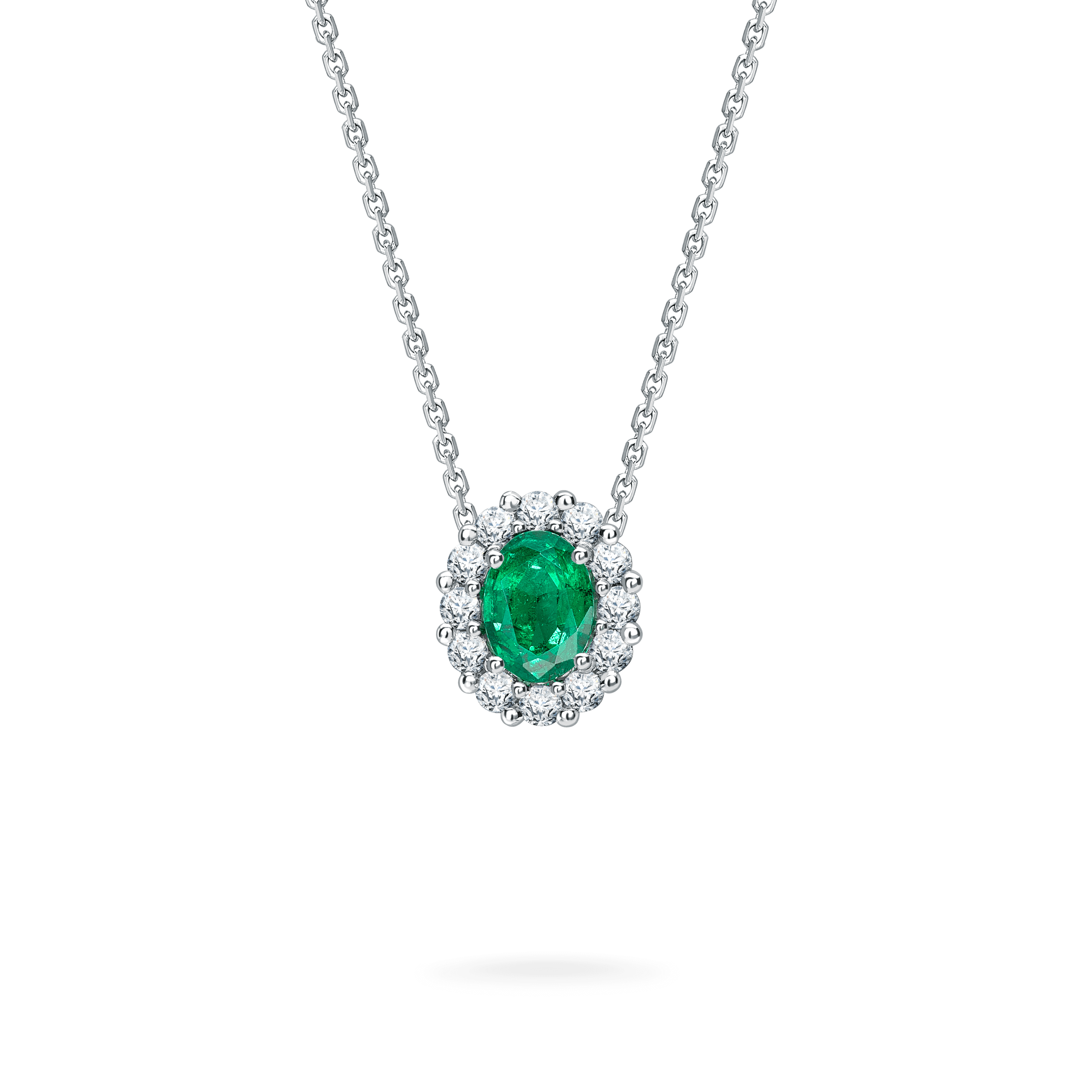 garrard 1735 Emerald Pendant In Platinum with Diamonds