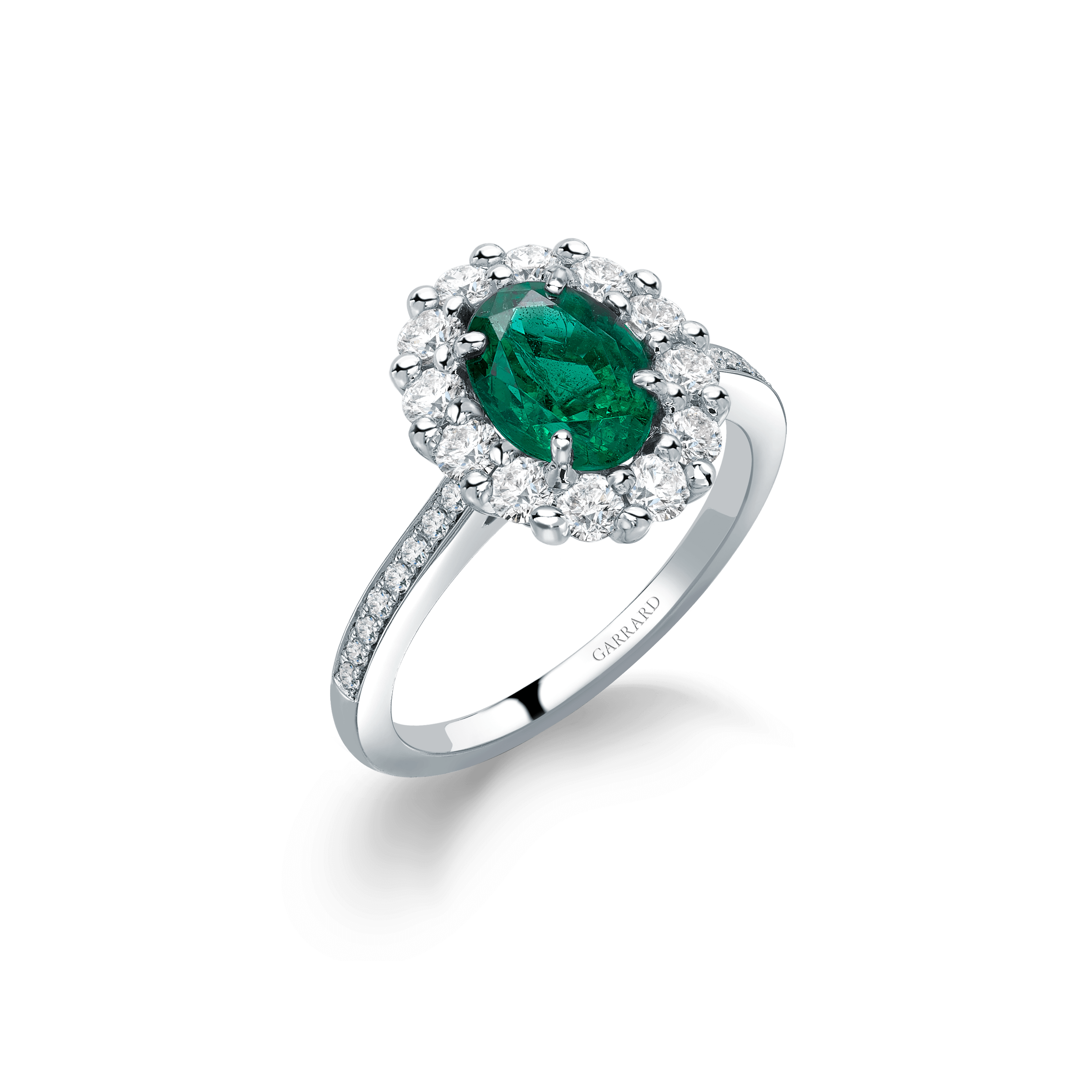 garrard 1735 Emerald Ring In Platinum with Diamonds