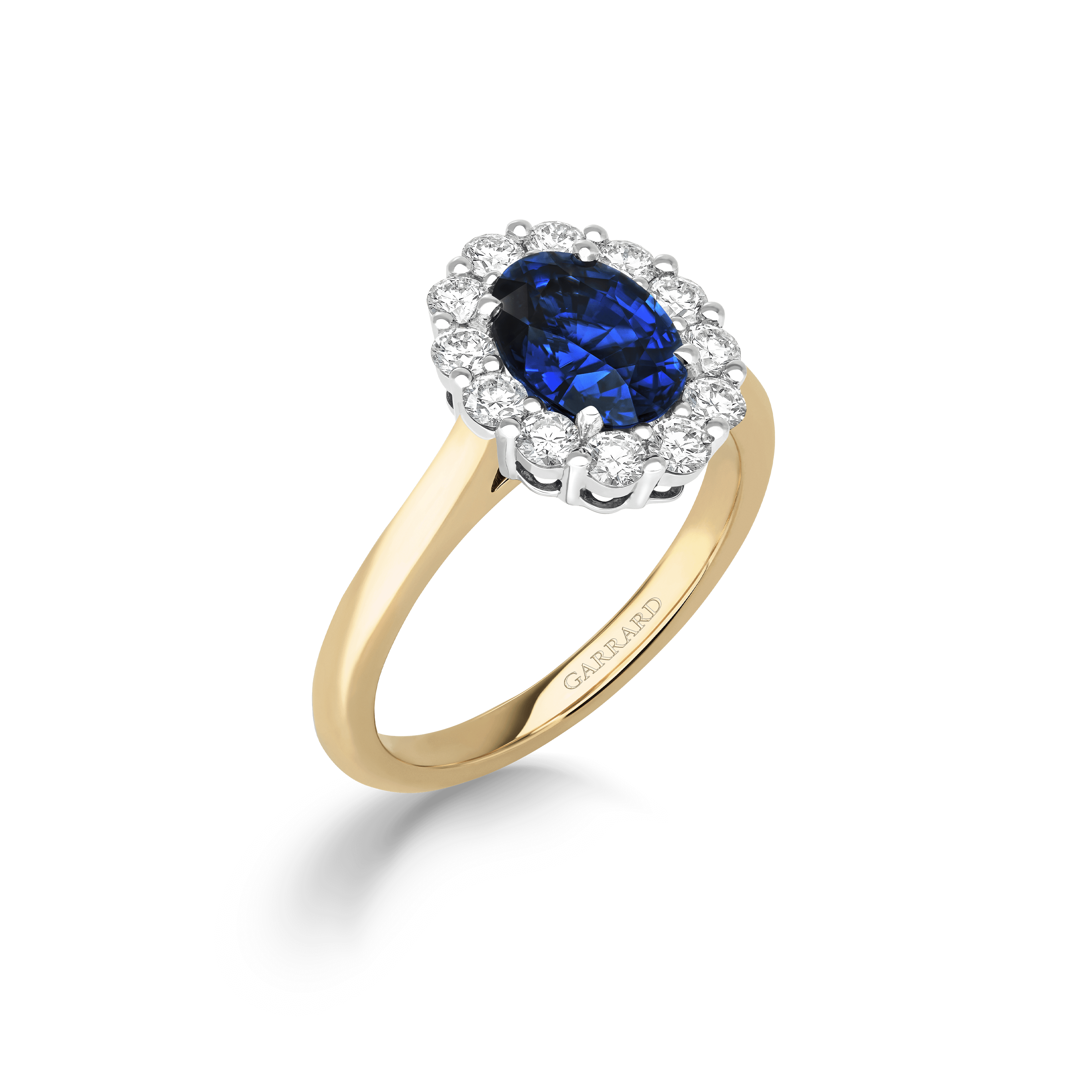 garrard 1735 Sapphire Ring In Platinum and Yellow Gold with Diamonds garrard 1735 Sapphire Ring In Platinum and Yellow Gold with Diamonds