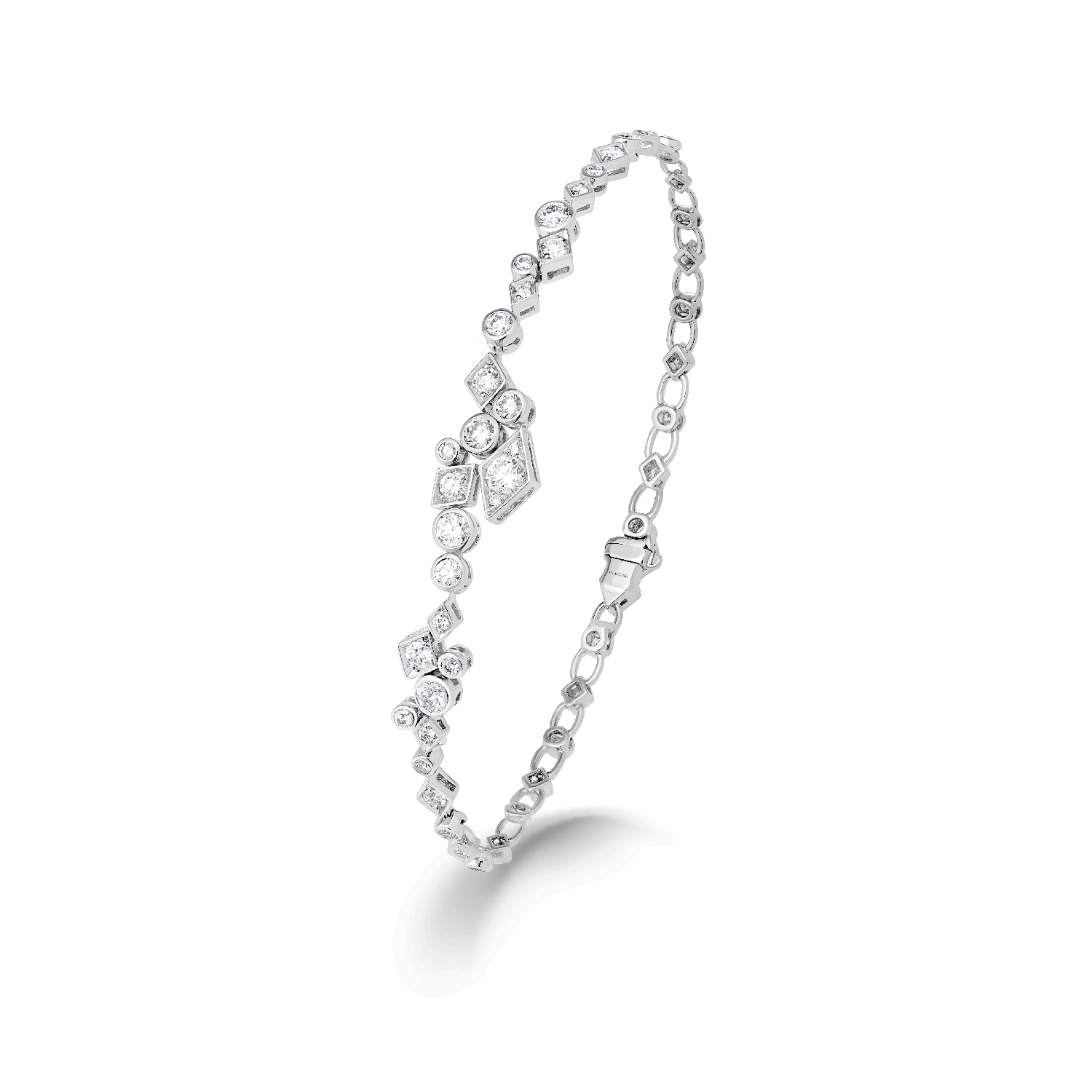 garrard Albemarle Abstract Diamond Bracelet In 18ct White Gold