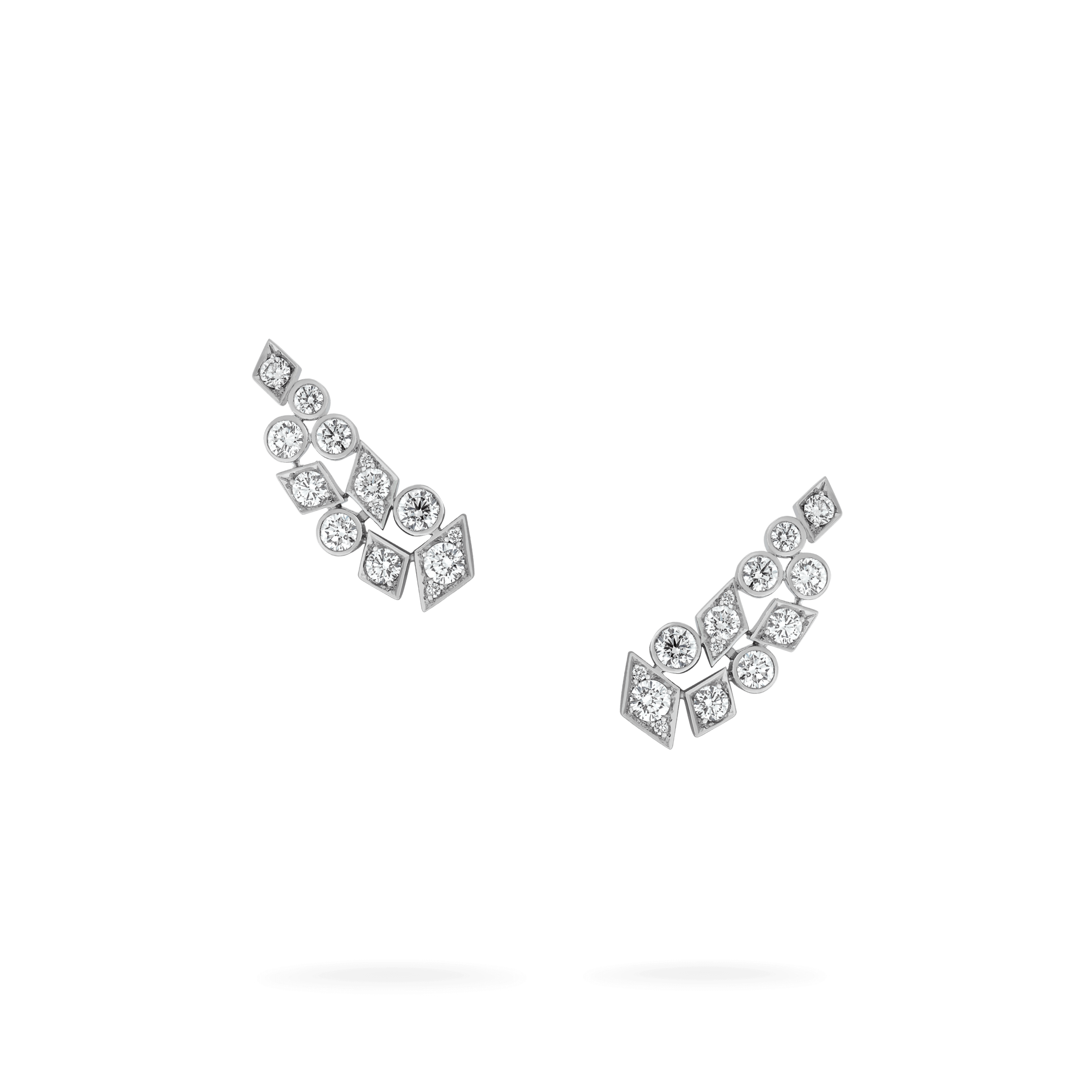 garrard Albemarle Abstract Diamond Ear Climbers In 18ct White Gold