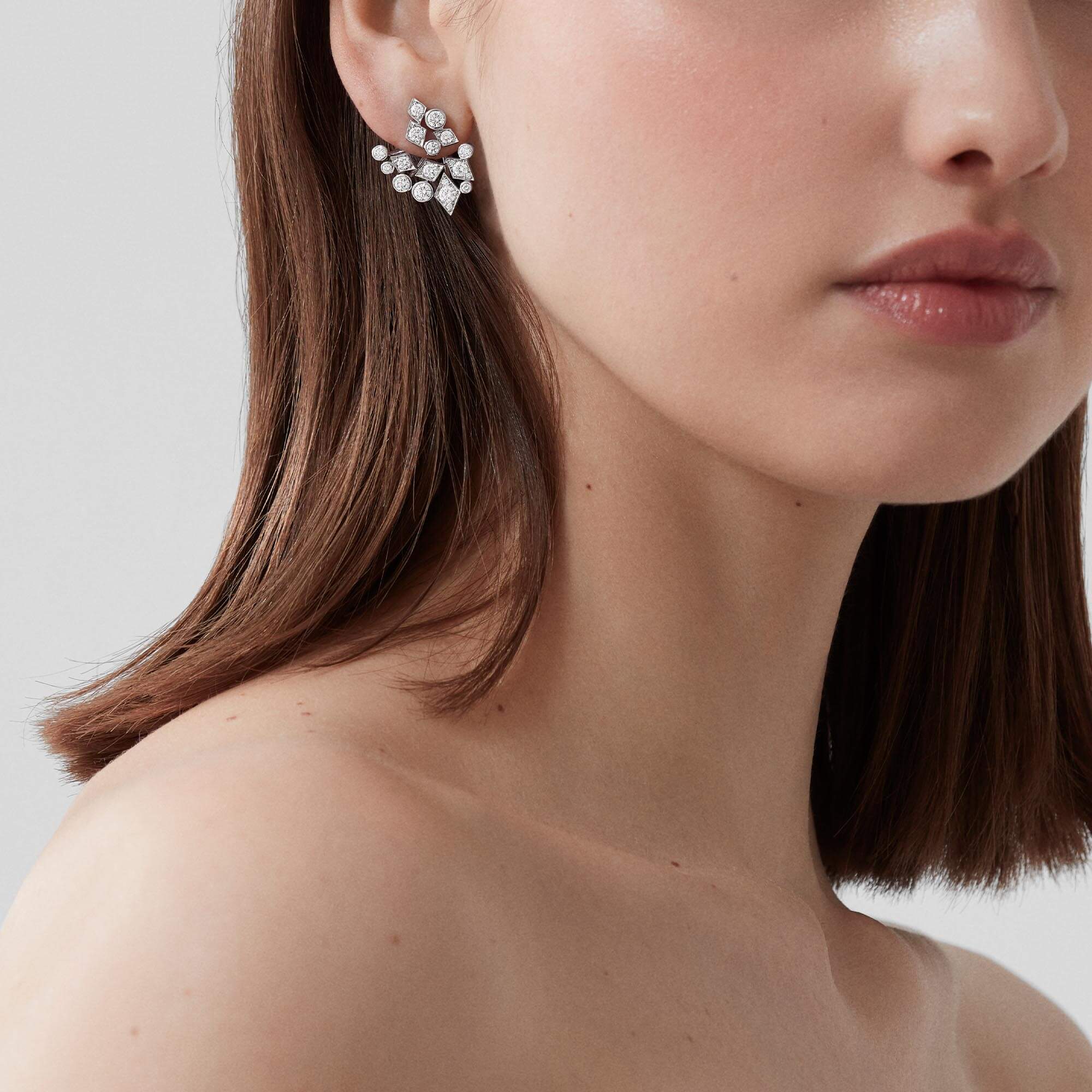 Garrard Albemarle Abstract Diamond Ear Jackets In 18ct White Gold
