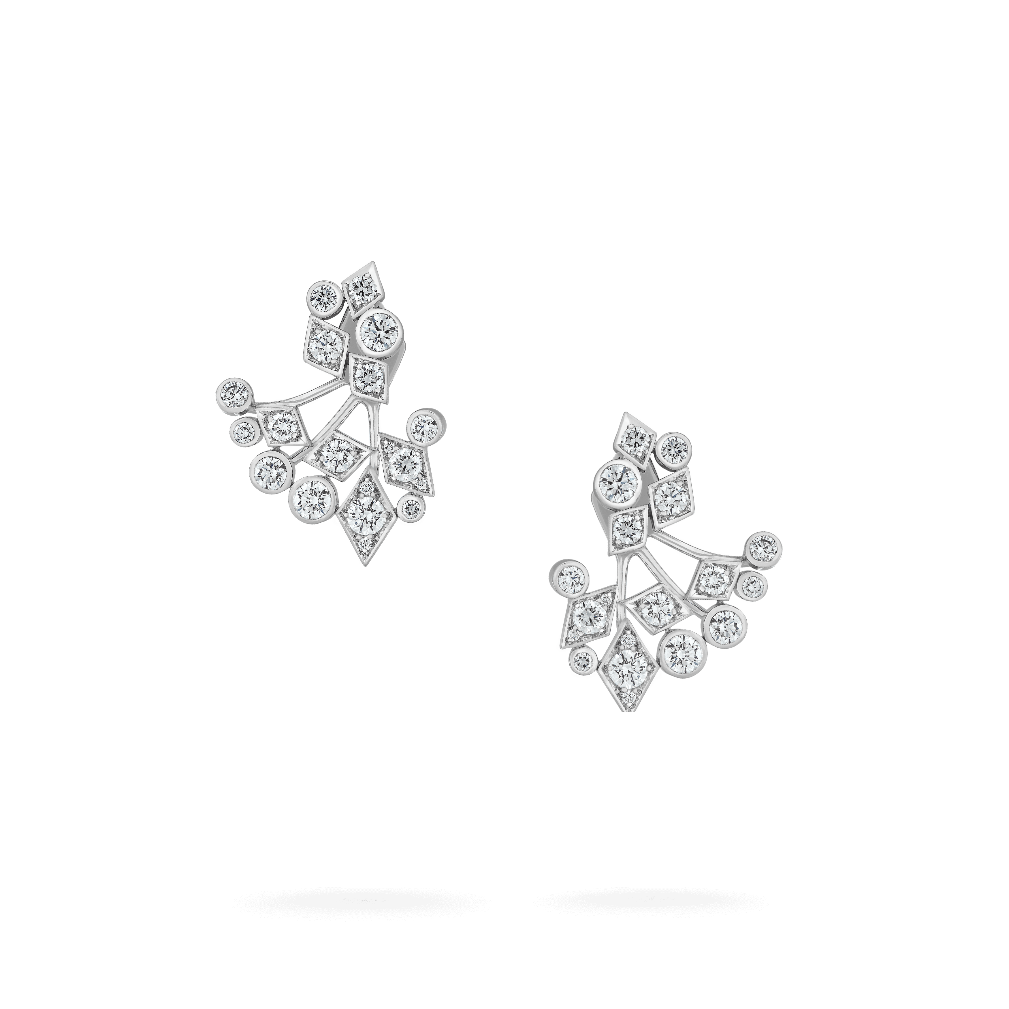 garrard Albemarle Abstract Diamond Ear Jackets In 18ct White Gold