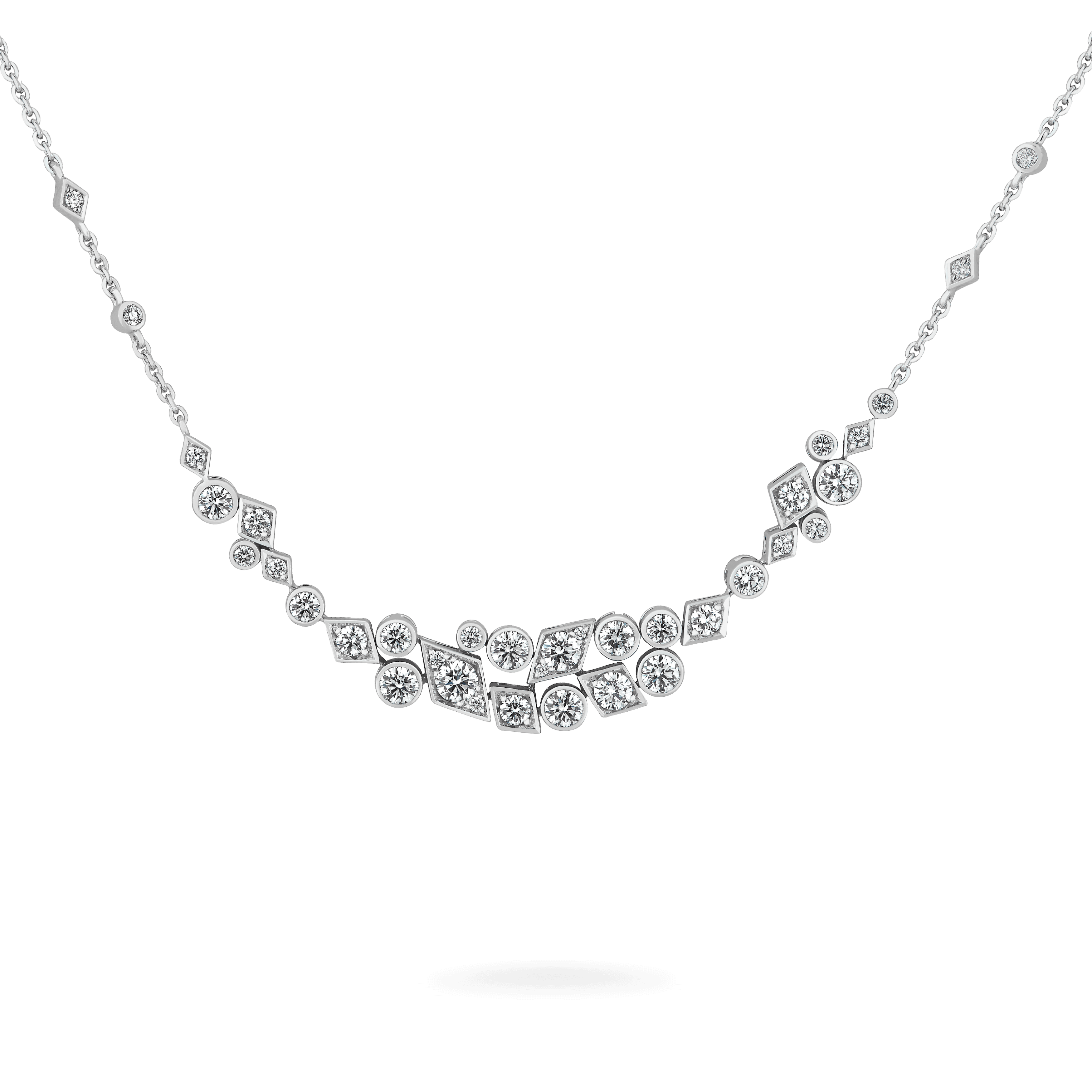 garrard Albemarle Abstract Diamond Necklace In 18ct White Gold