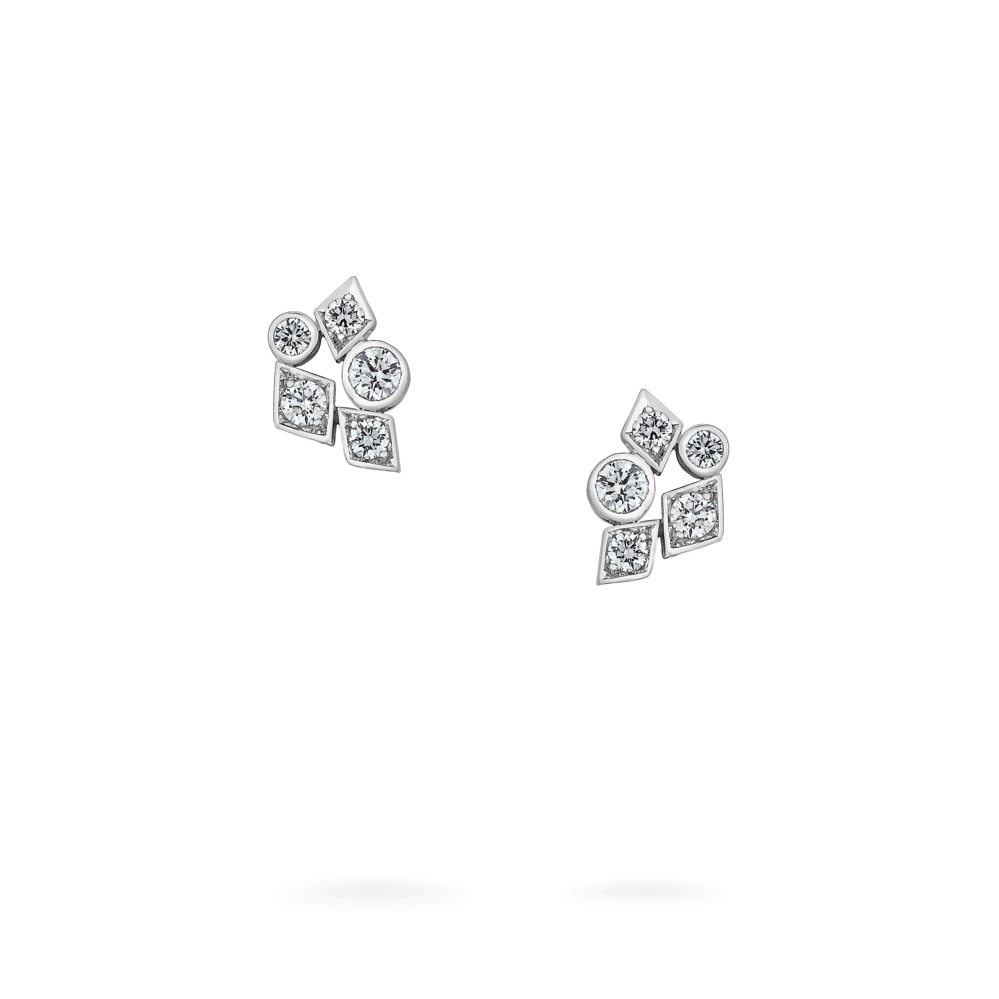 garrard Albemarle Abstract Mini Icons Diamond Stud Earrings In 18ct White Gold