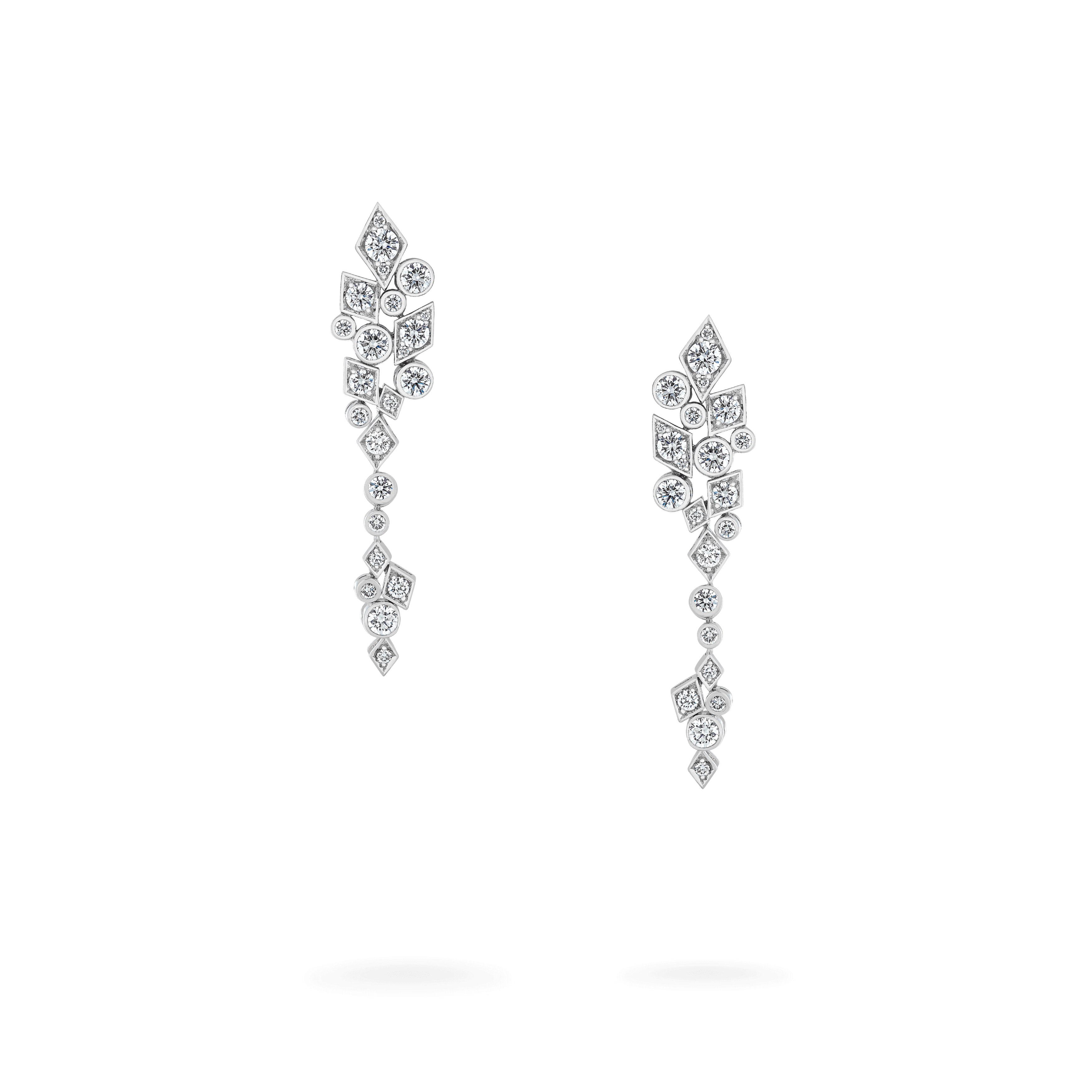 garrard Albemarle Abstract Transformable Diamond Earrings In 18ct White Gold
