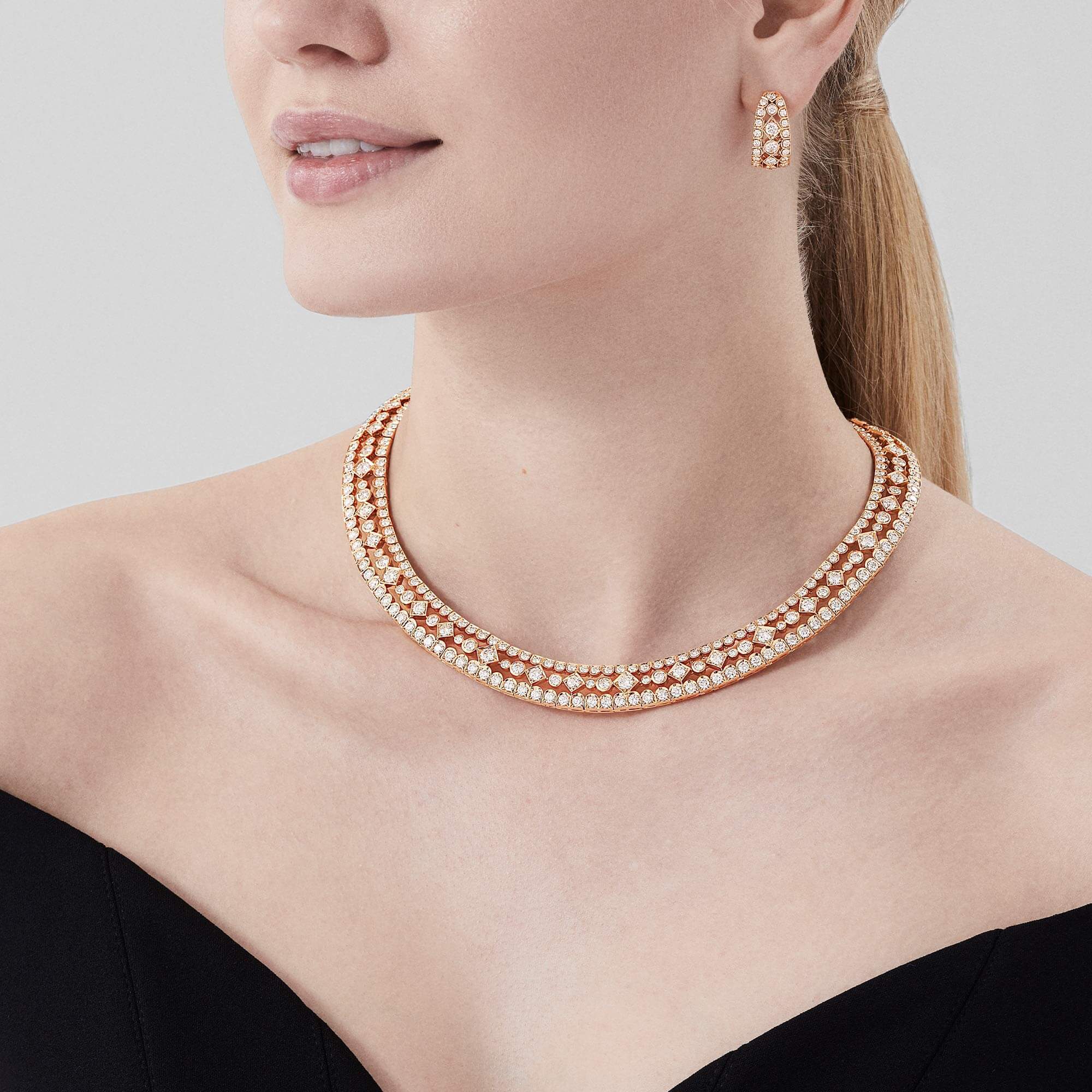 Garrard Albemarle Classic High Jewellery Diamond Collar Necklace In 18ct Rose Gold