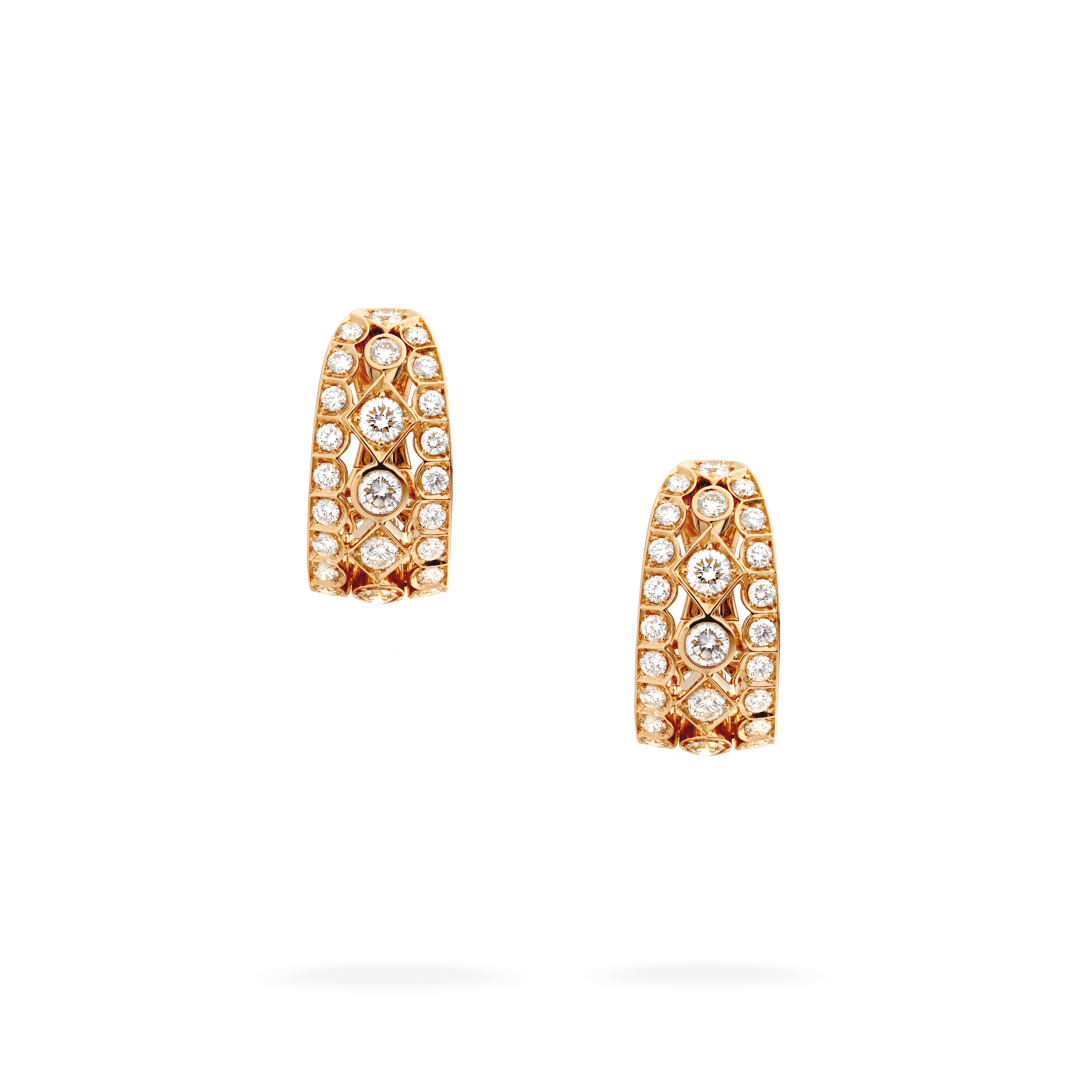 garrard Albemarle Classic High Jewellery Diamond Earrings In 18ct Rose Gold