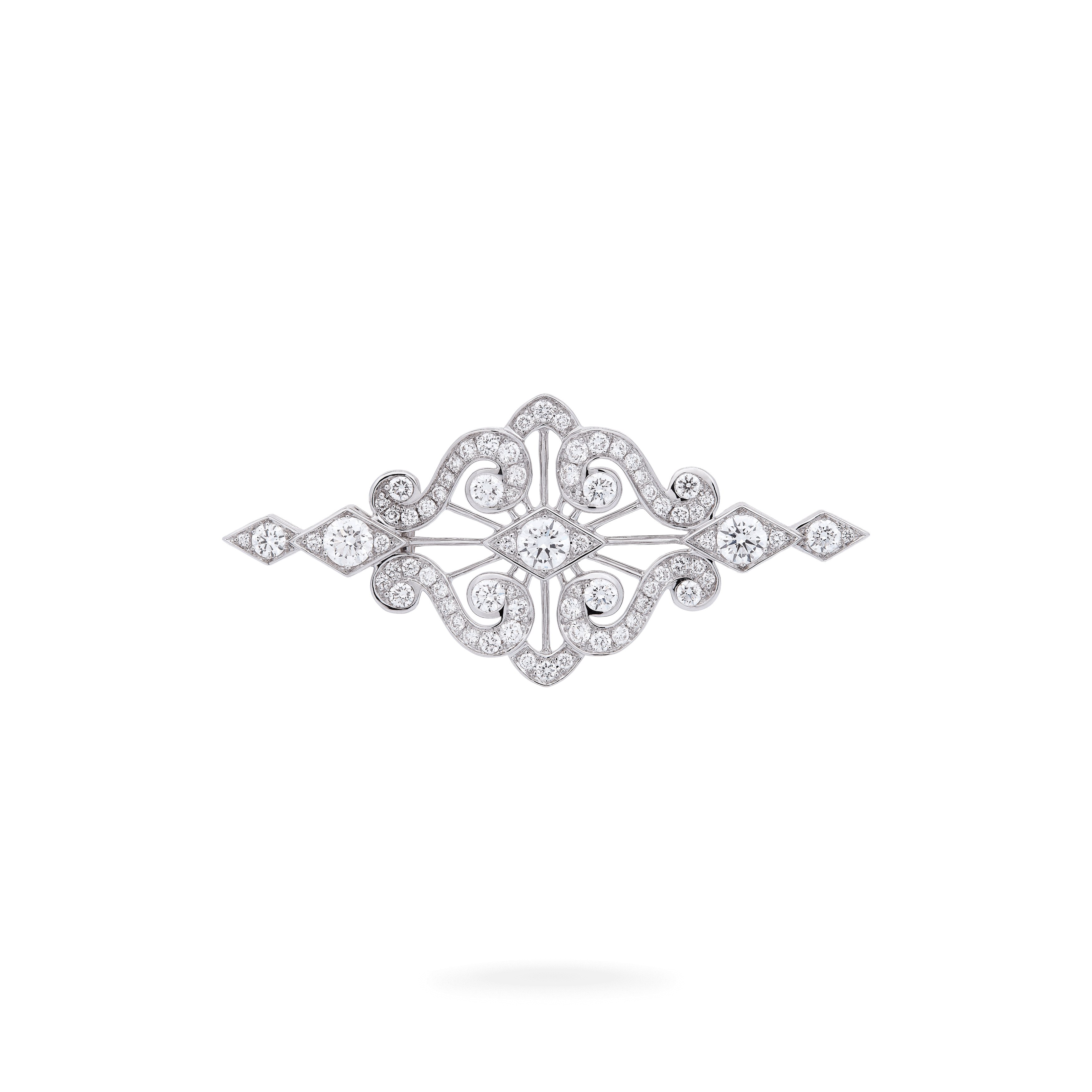 garrard Albemarle Diamond Brooch In 18ct White Gold