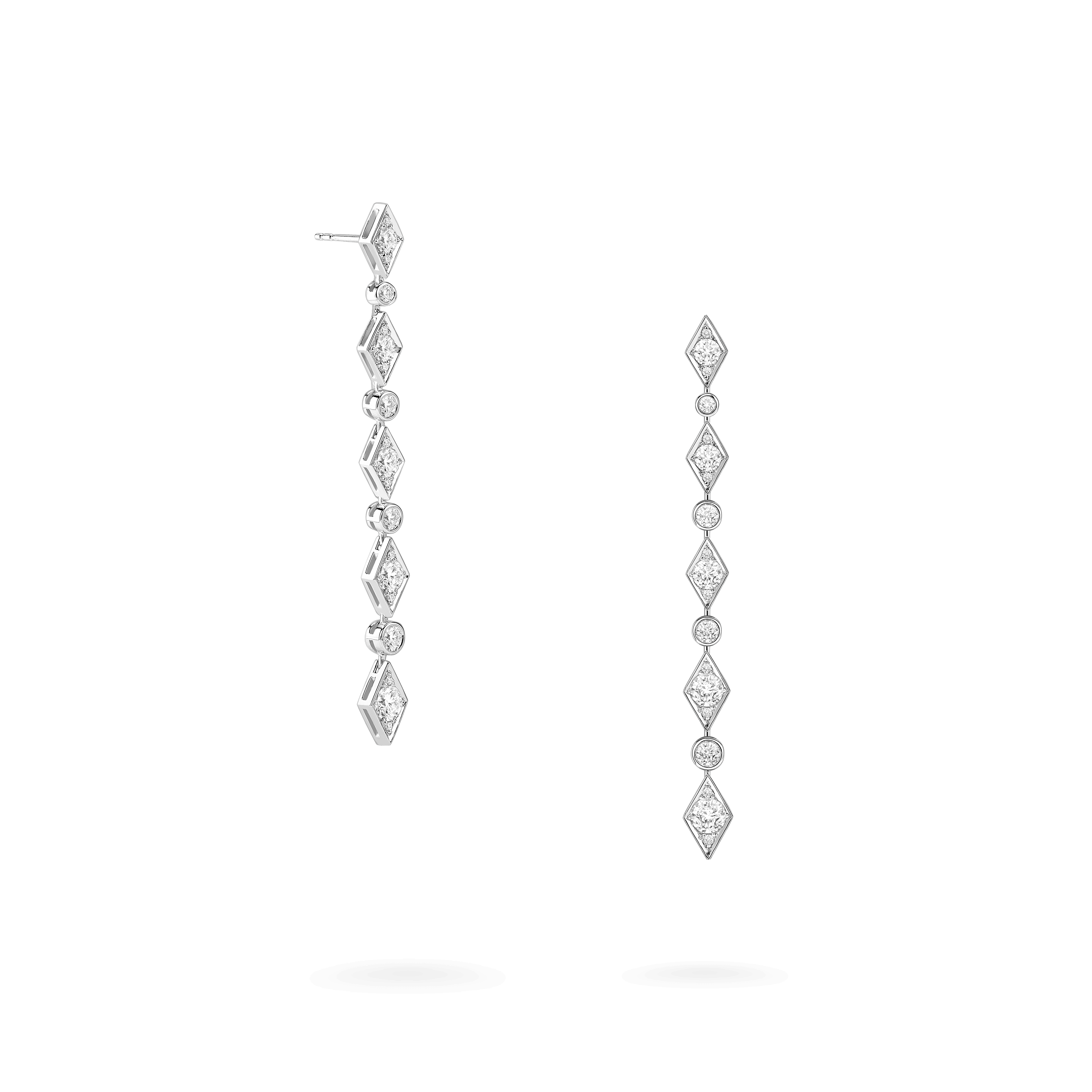garrard Albemarle Diamond Drop Earrings In 18ct White Gold