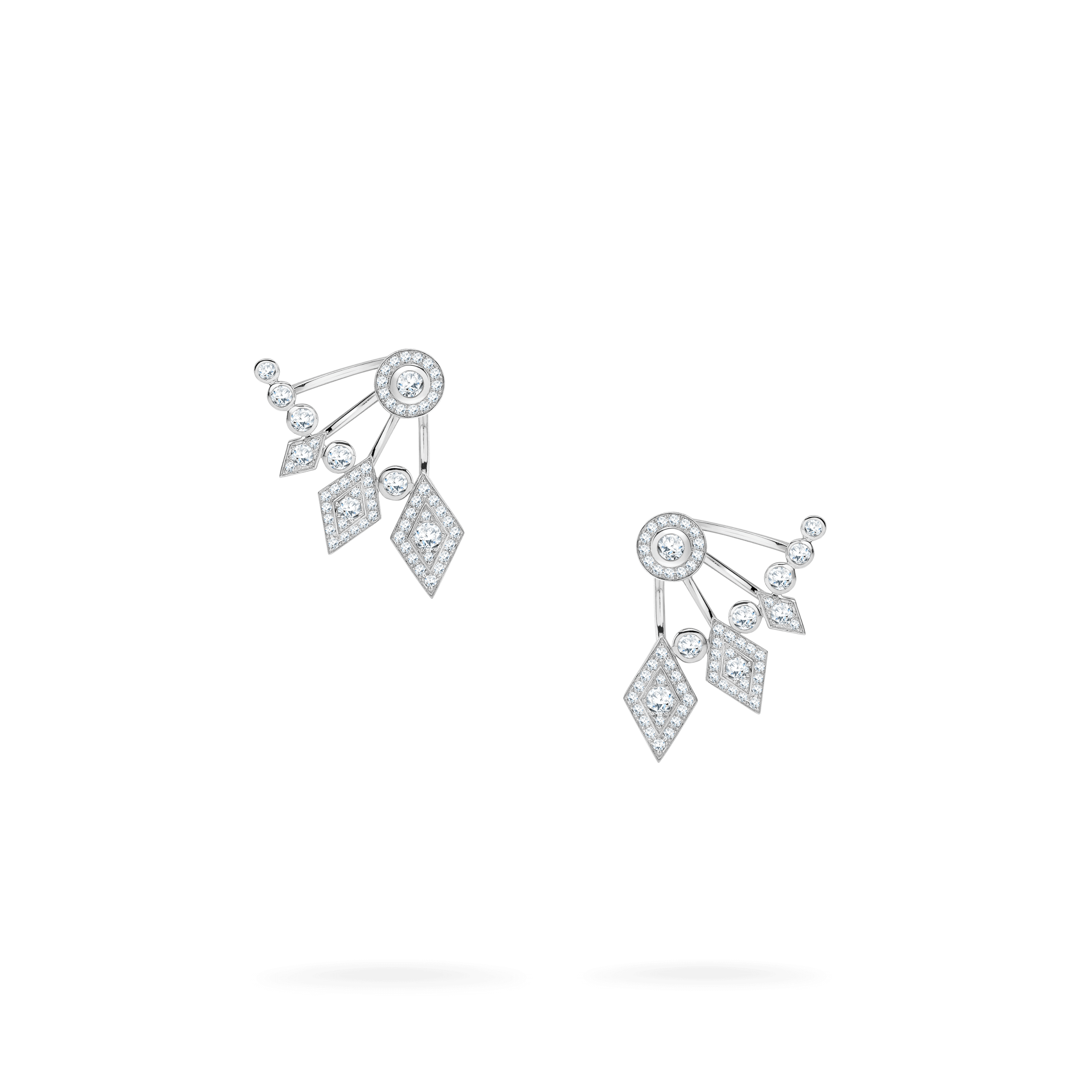 garrard Albemarle Diamond Ear Climbers In 18ct White Gold