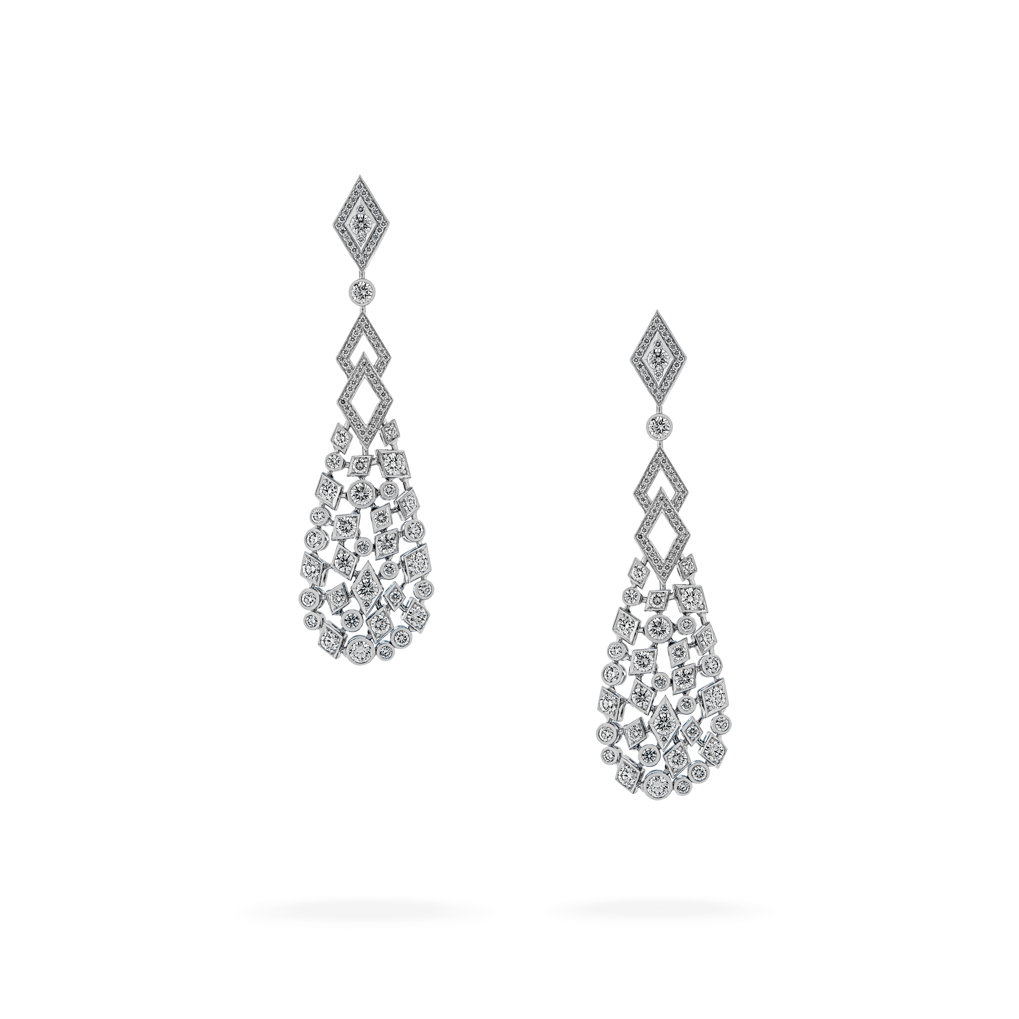 garrard Albemarle High Jewellery Diamond Earrings In 18ct White Gold garrard Albemarle High Jewellery Diamond Earrings In 18ct White Gold