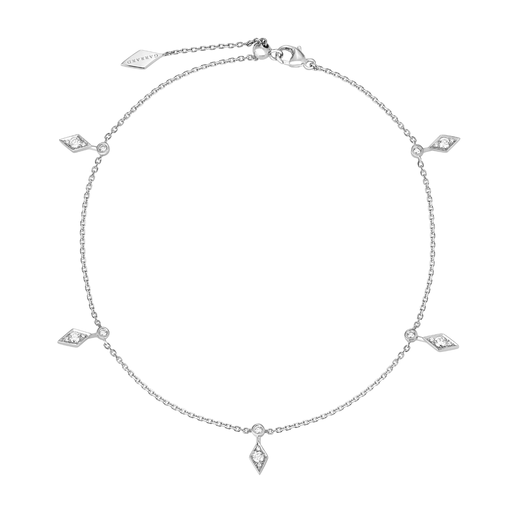 garrard Albemarle Mini Icons Diamond Anklet In 18ct White Gold