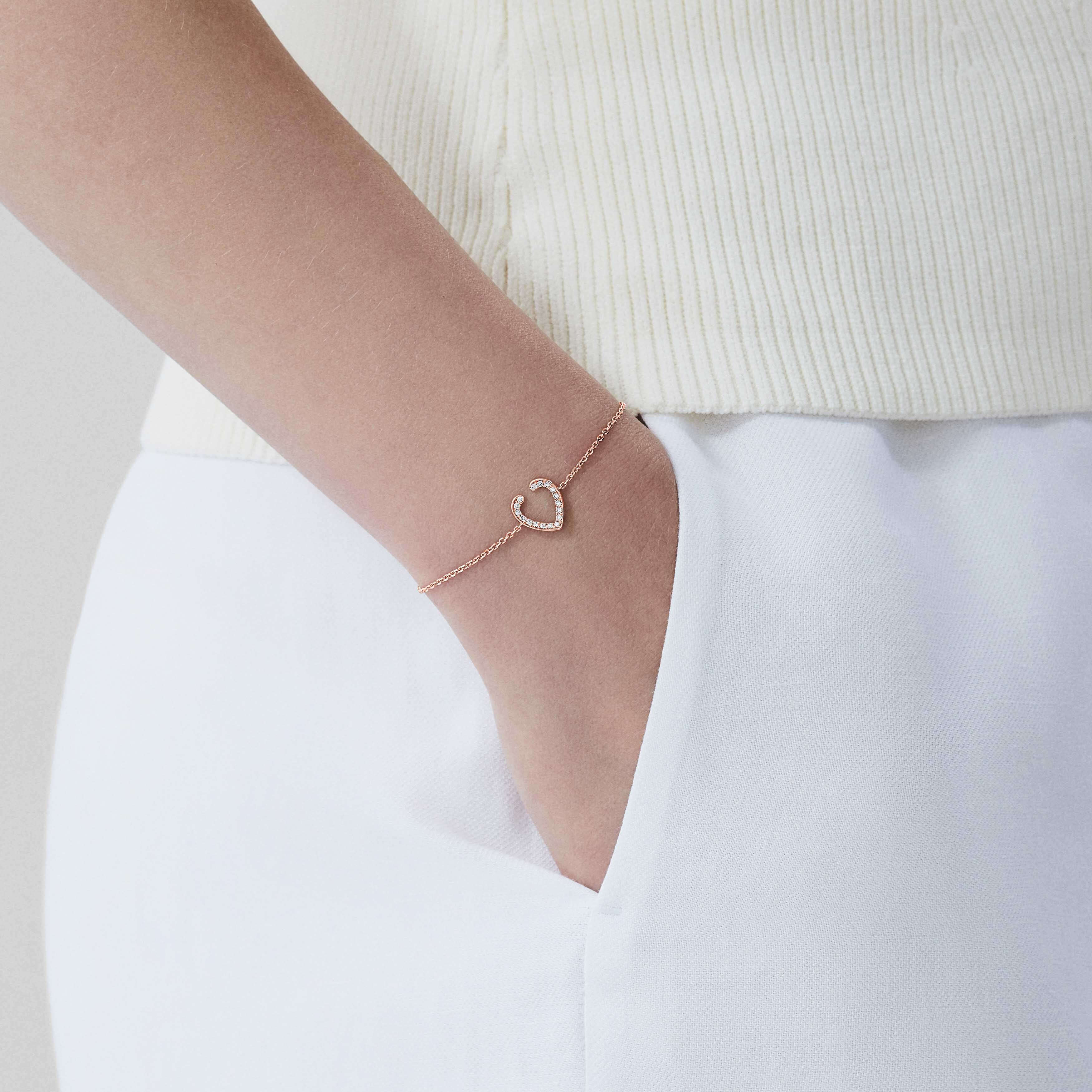 Garrard Aloria Mini Icons Diamond Bracelet In 18ct Rose Gold