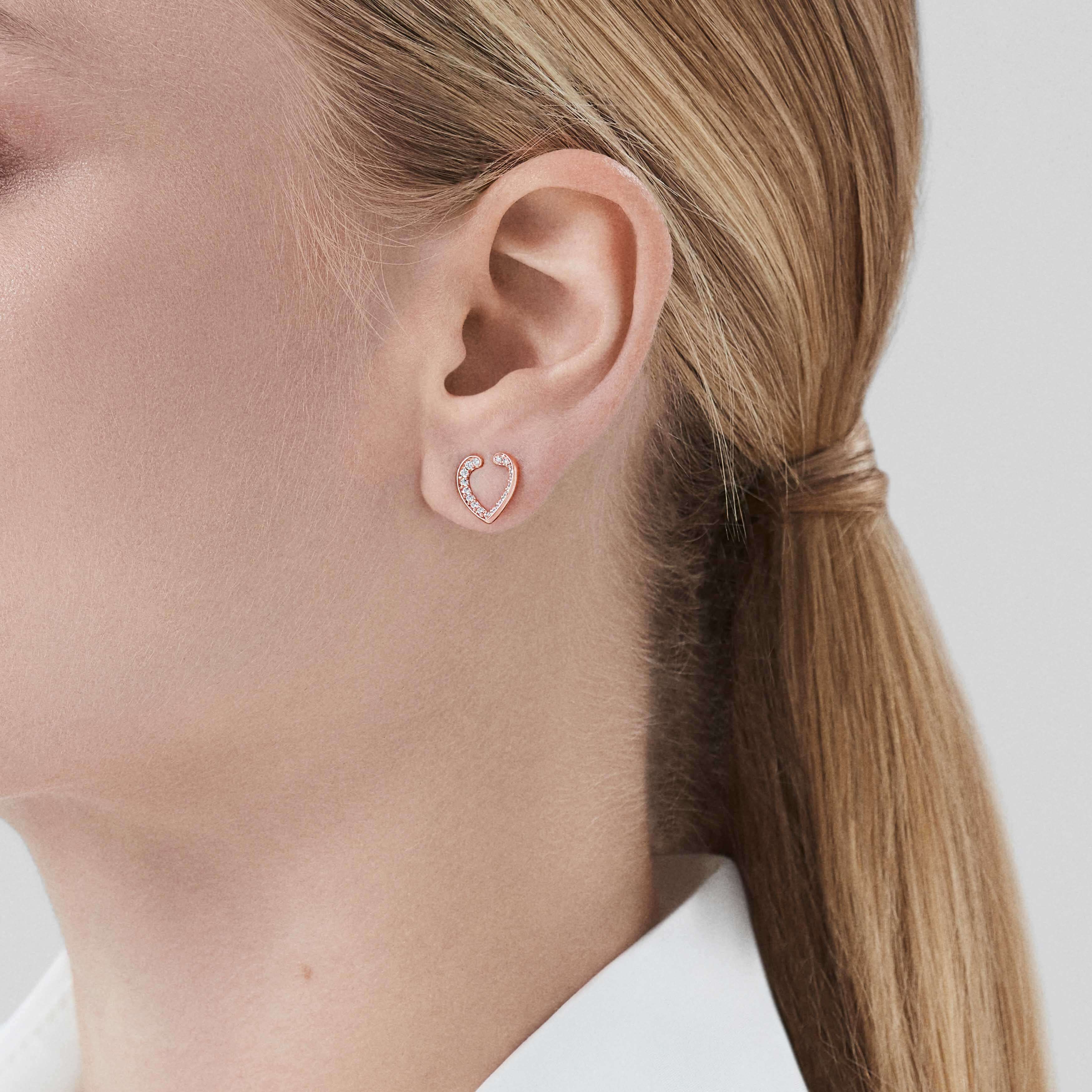 Garrard Aloria Mini Icons Diamond Earrings In 18ct Rose Gold