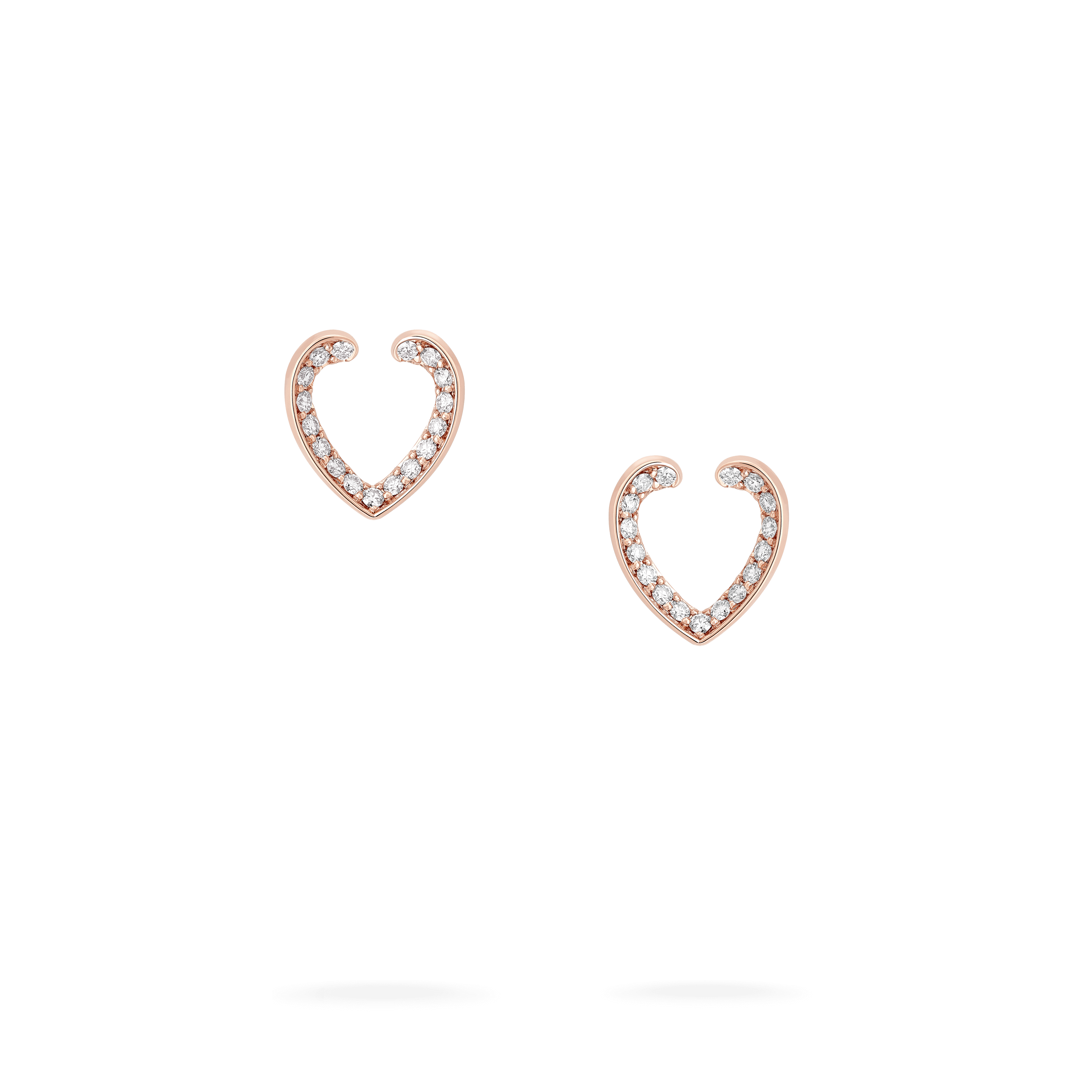 garrard Aloria Mini Icons Diamond Earrings In 18ct Rose Gold