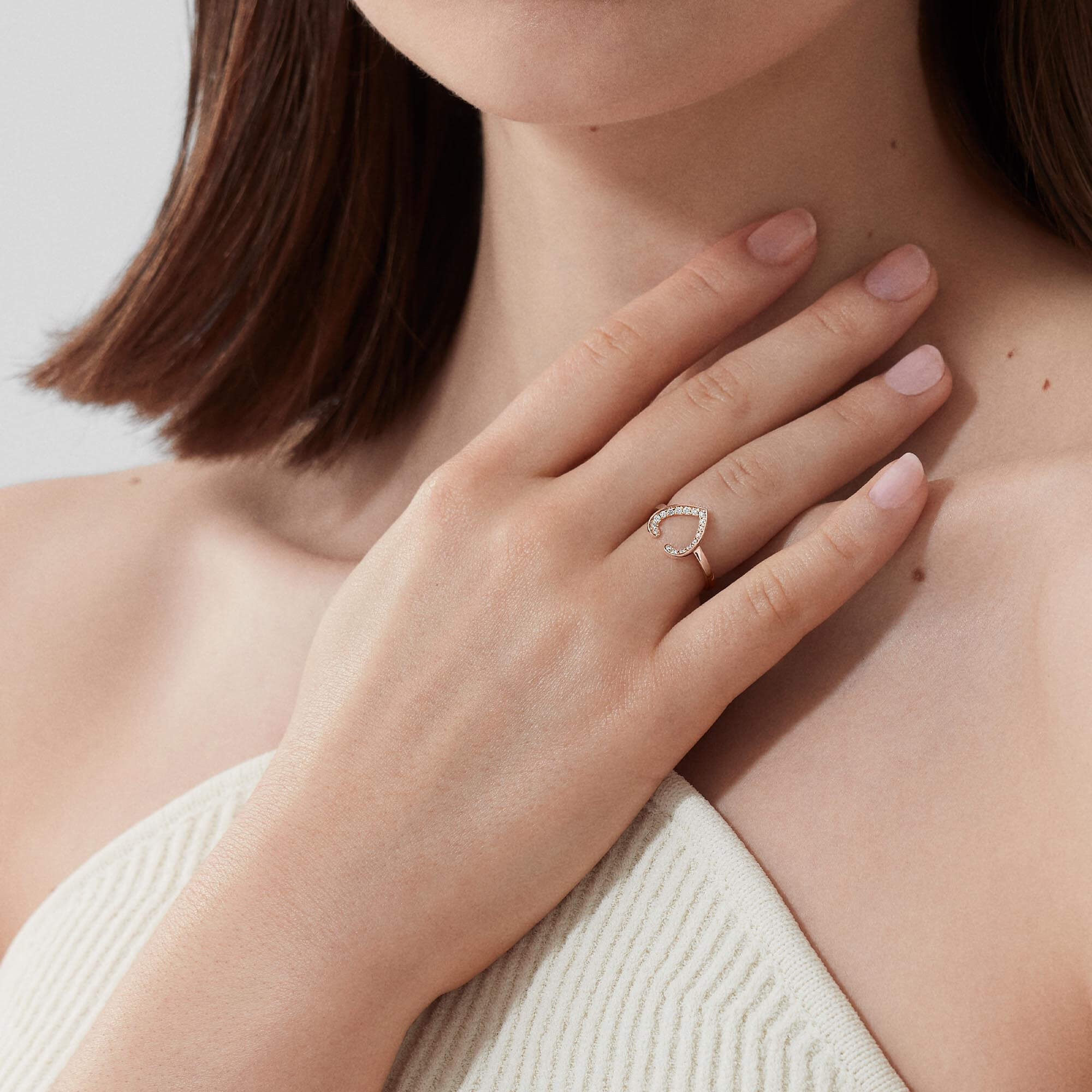 Garrard Aloria Mini Icons Diamond Ring In 18ct Rose Gold