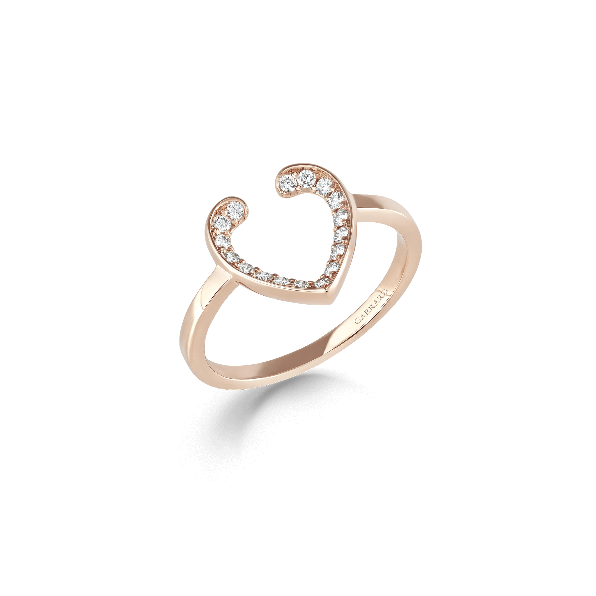 garrard Aloria Mini Icons Diamond Ring in 18ct Rose Gold