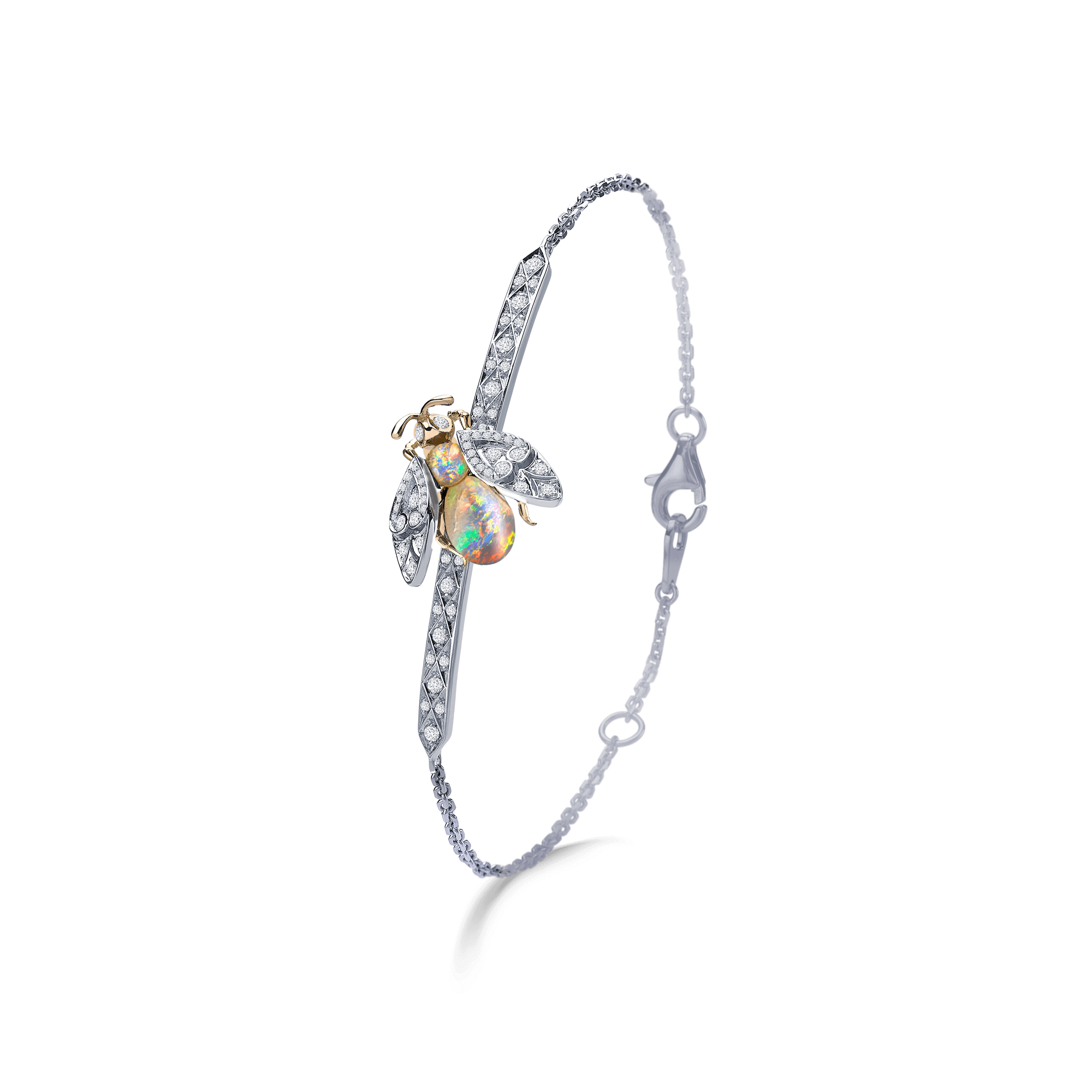 garrard Enchanted Palace Bug Opal and Diamond Bracelet In 18ct White Gold