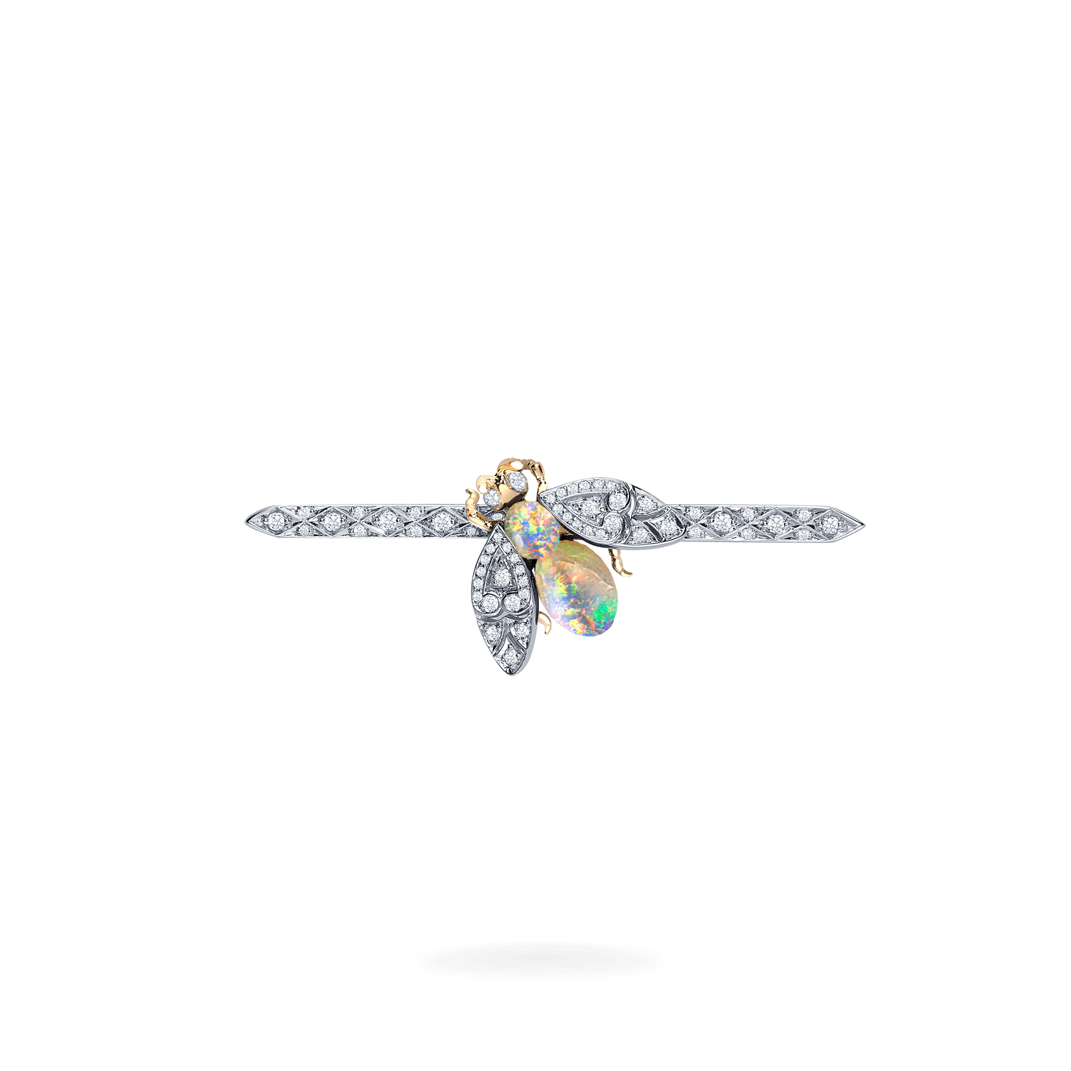 garrard Enchanted Palace Bug Opal and Diamond Brooch In 18ct White Gold
