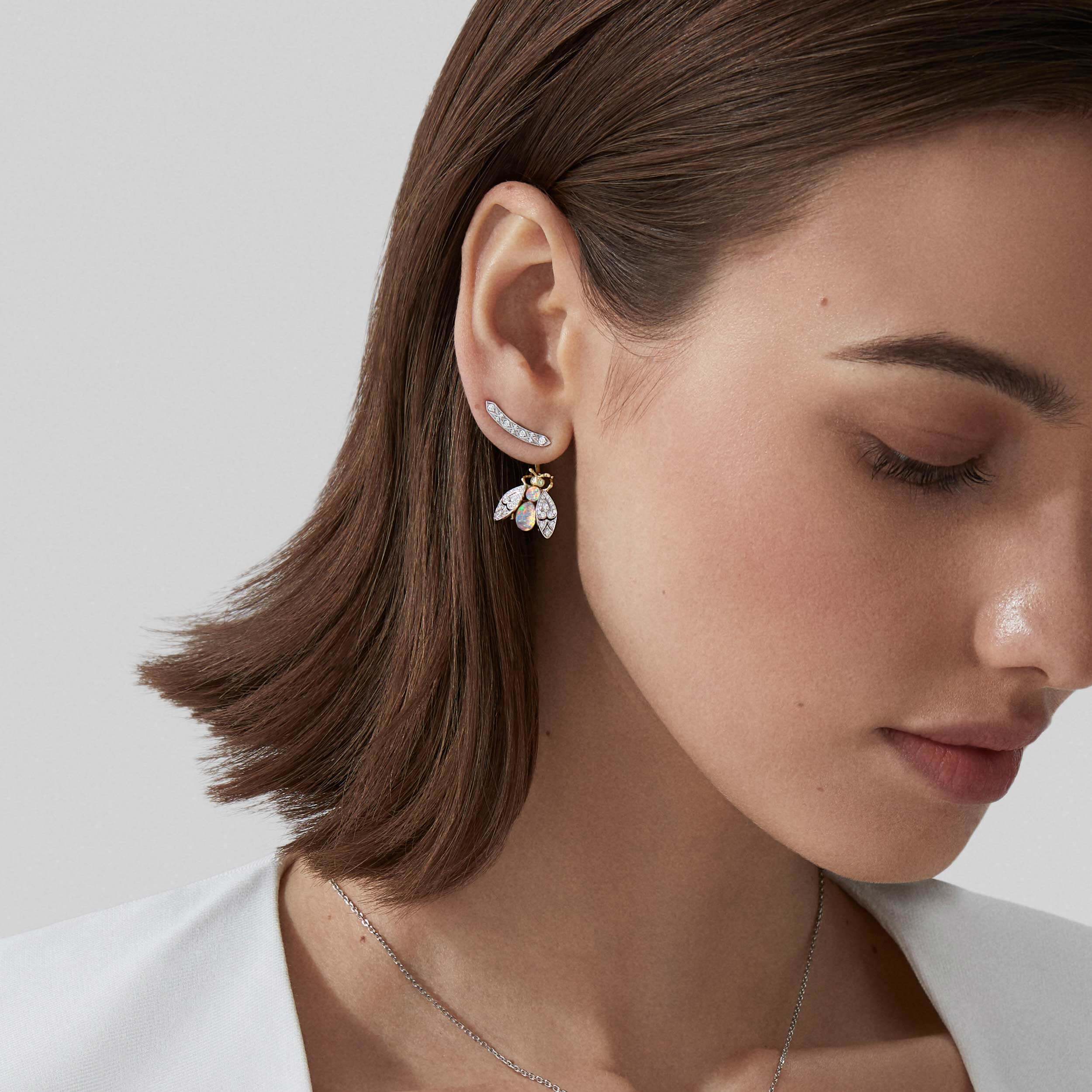 Garrard Enchanted Palace Bug Opal And Diamond Earrings In 18ct White Gold