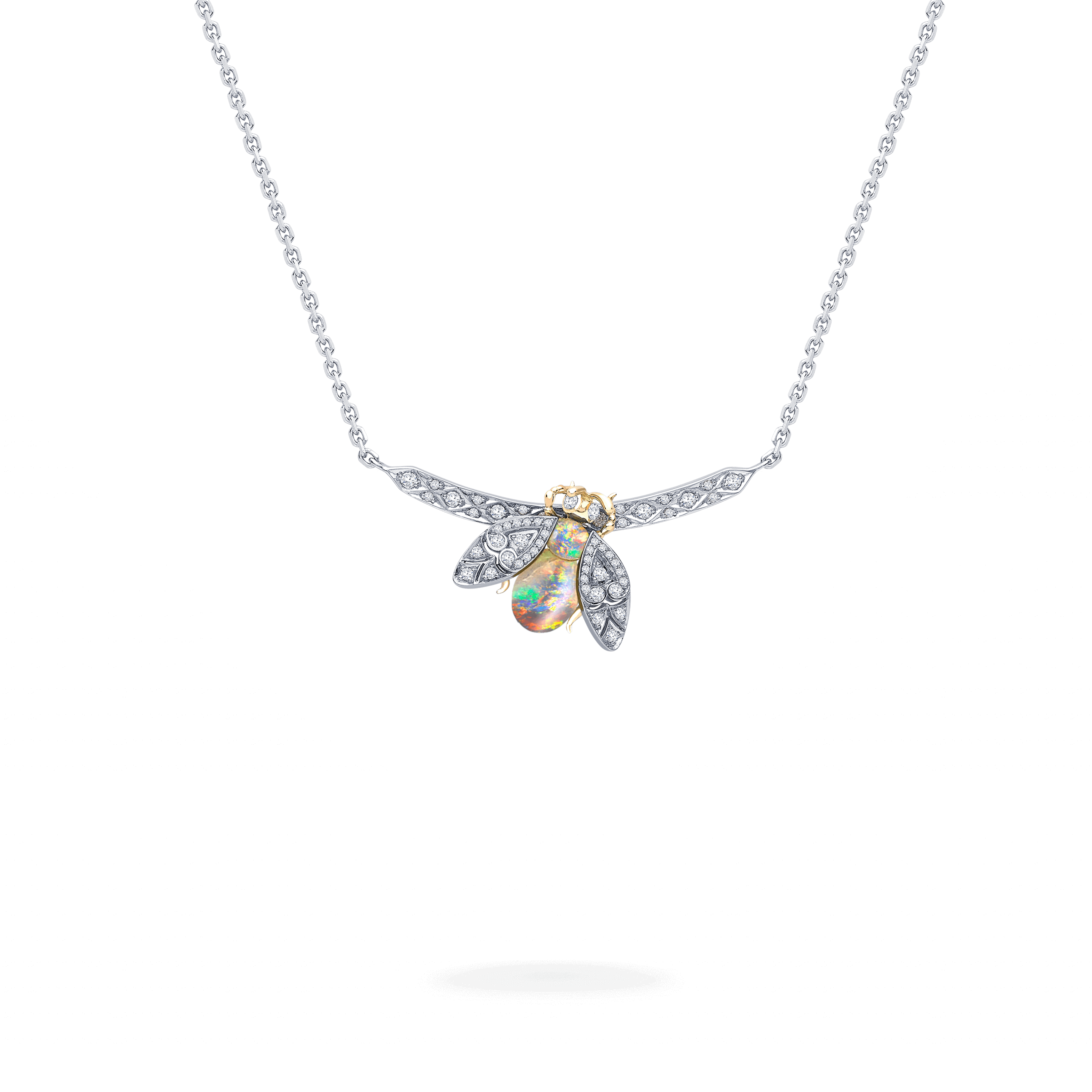 garrard Enchanted Palace Bug Opal and Diamond Pendant In 18ct White Gold